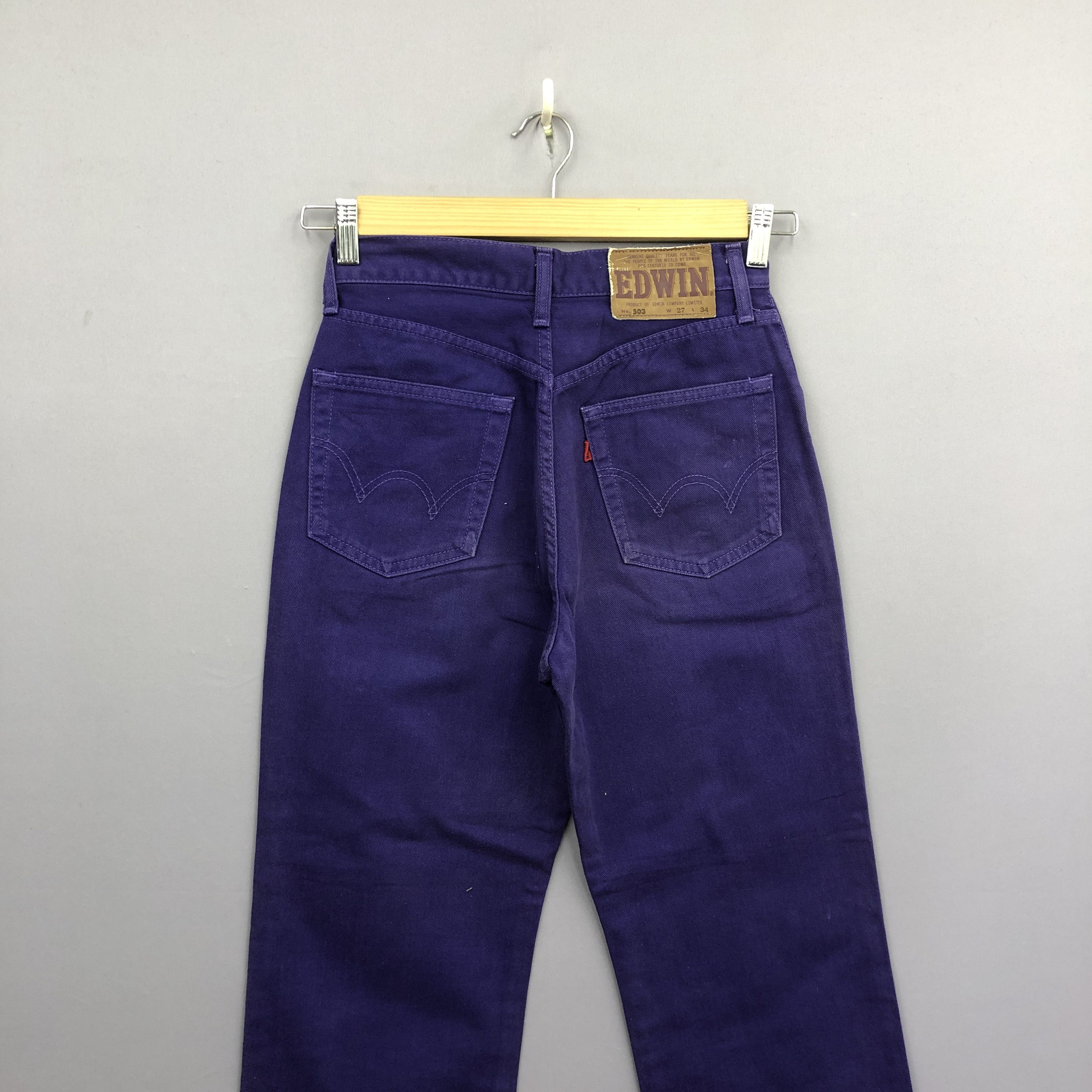 Edwin Vintage Y2K Edwin 503 Purple Wash Jeans Japanese Denim Size 24" / US 00 / IT 34 - 4 Thumbnail