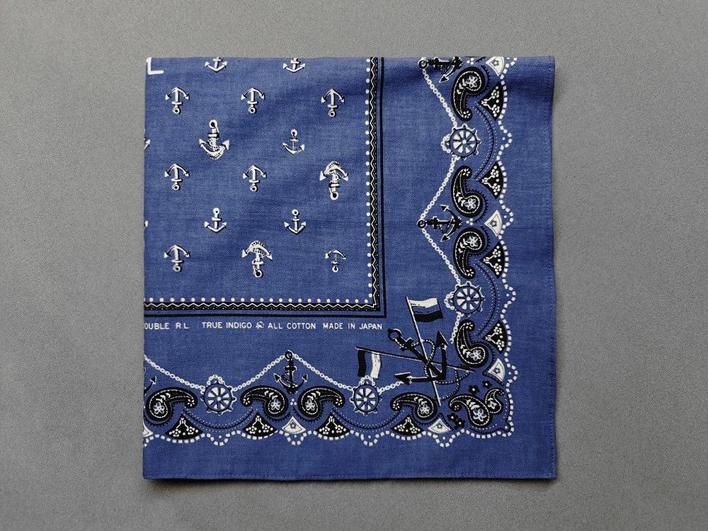 RRL Ralph Lauren RRL INDIGO Bandana COTTON Scarf handkerchief Size ONE SIZE - 3 Thumbnail