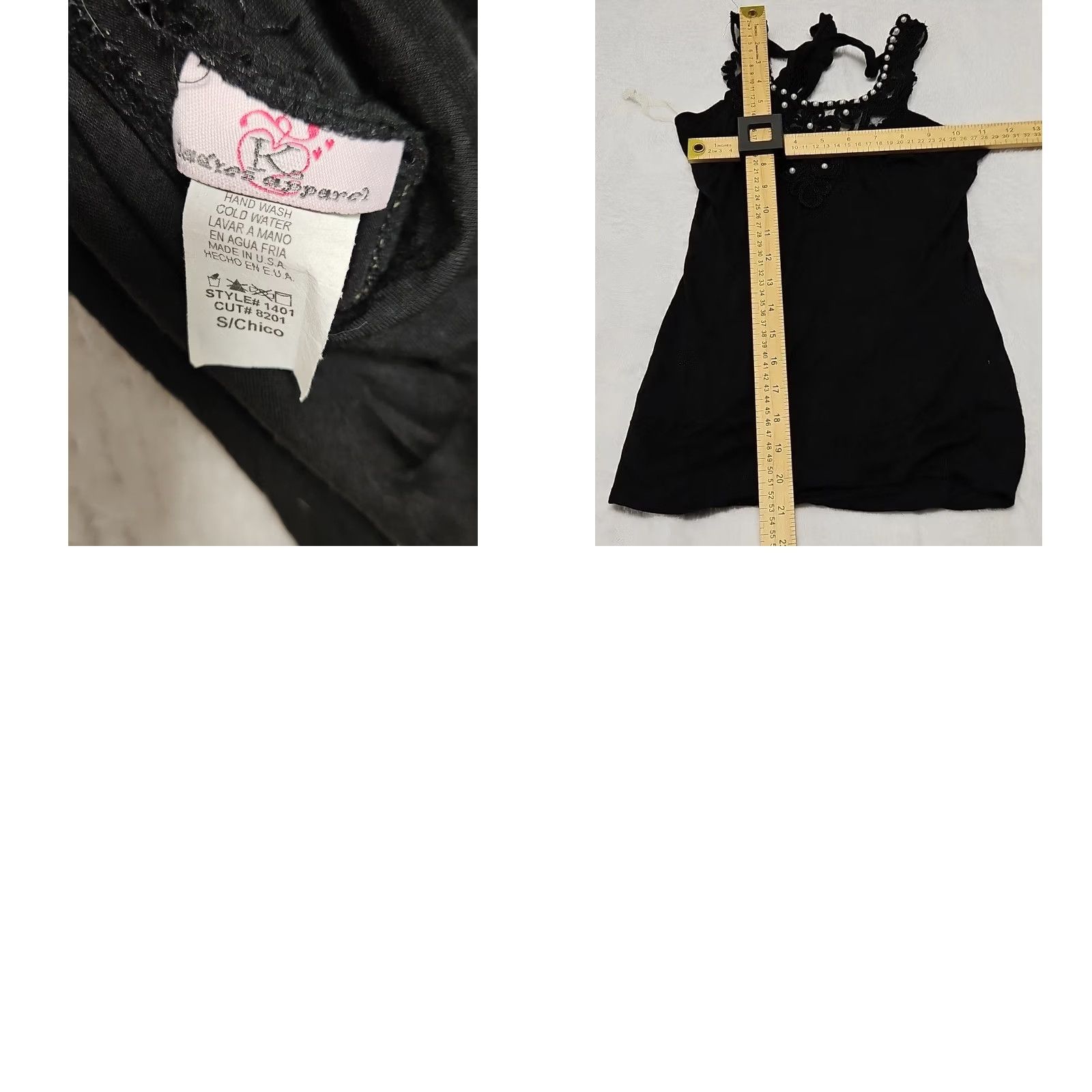 Vintage VINTAGE? No. Black Beaded Embroidered Sleeveless Tunic Top Y2K Boho Gothic Fairy Grunge Small Size S / US 4 / IT 40 - 8 Thumbnail