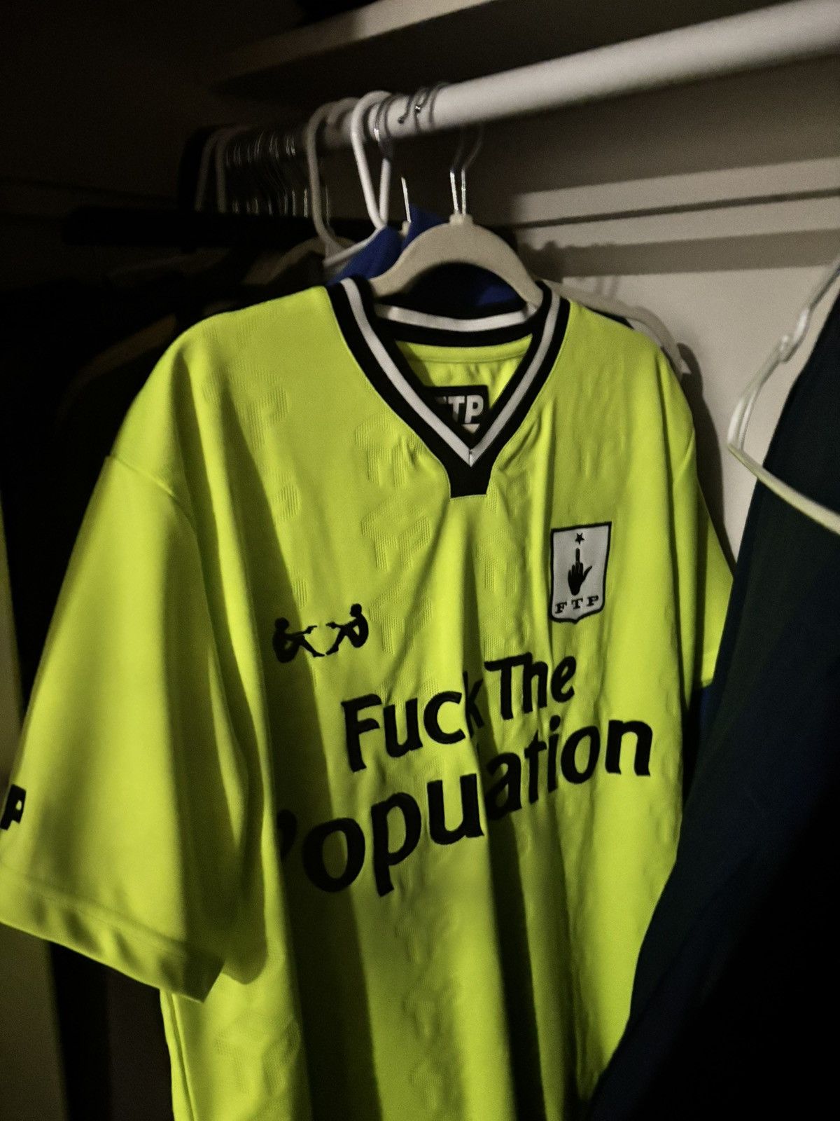 Fuck The Population FTP Neon Soccer Jersey Size US XL / EU 56 / 4 - 8 Thumbnail