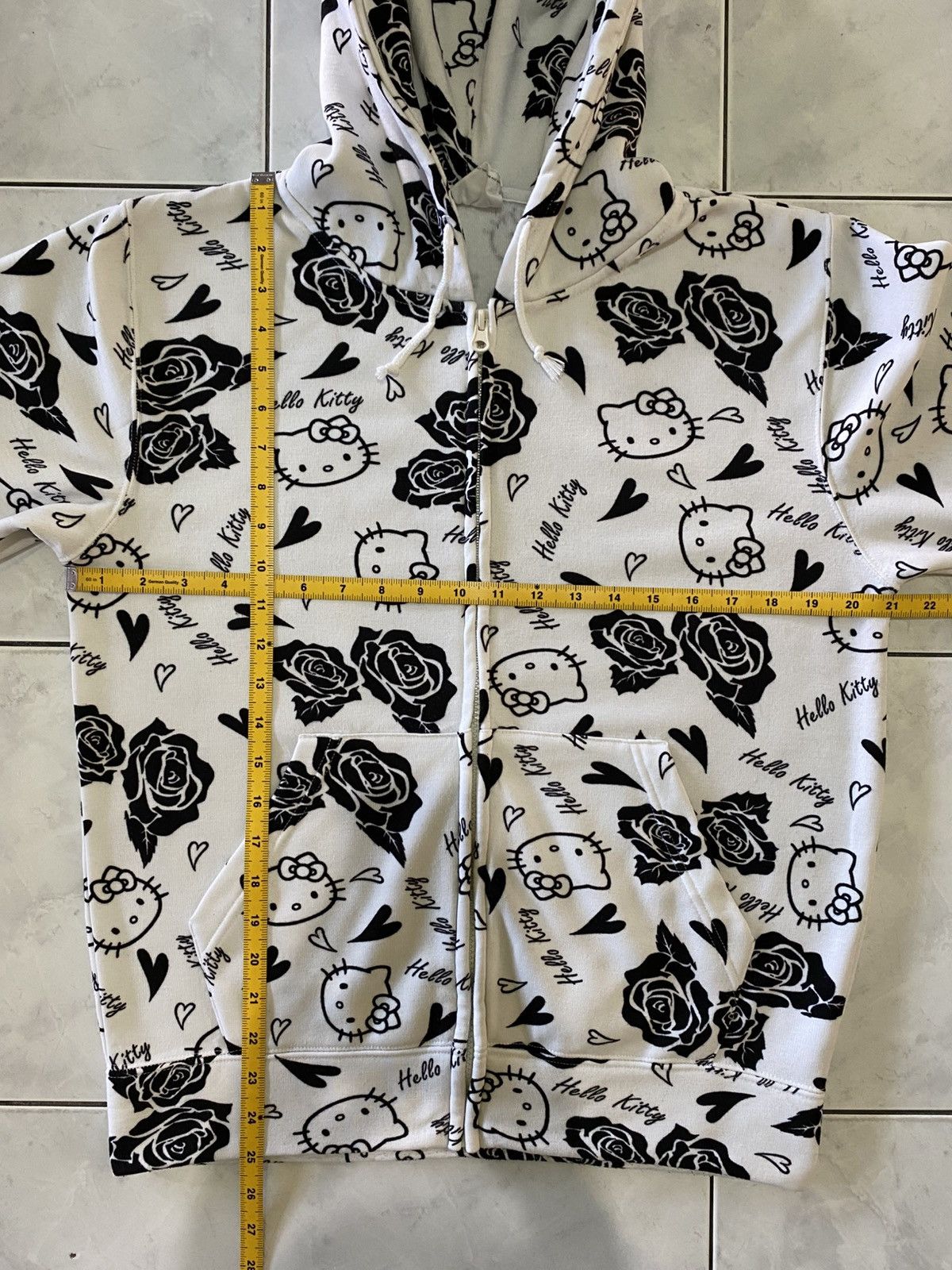 Japanese Brand Hello Kitty Japan All Over Print Zip Hoodie Black White Y2K Size US M / EU 48-50 / 2 - 17 Thumbnail