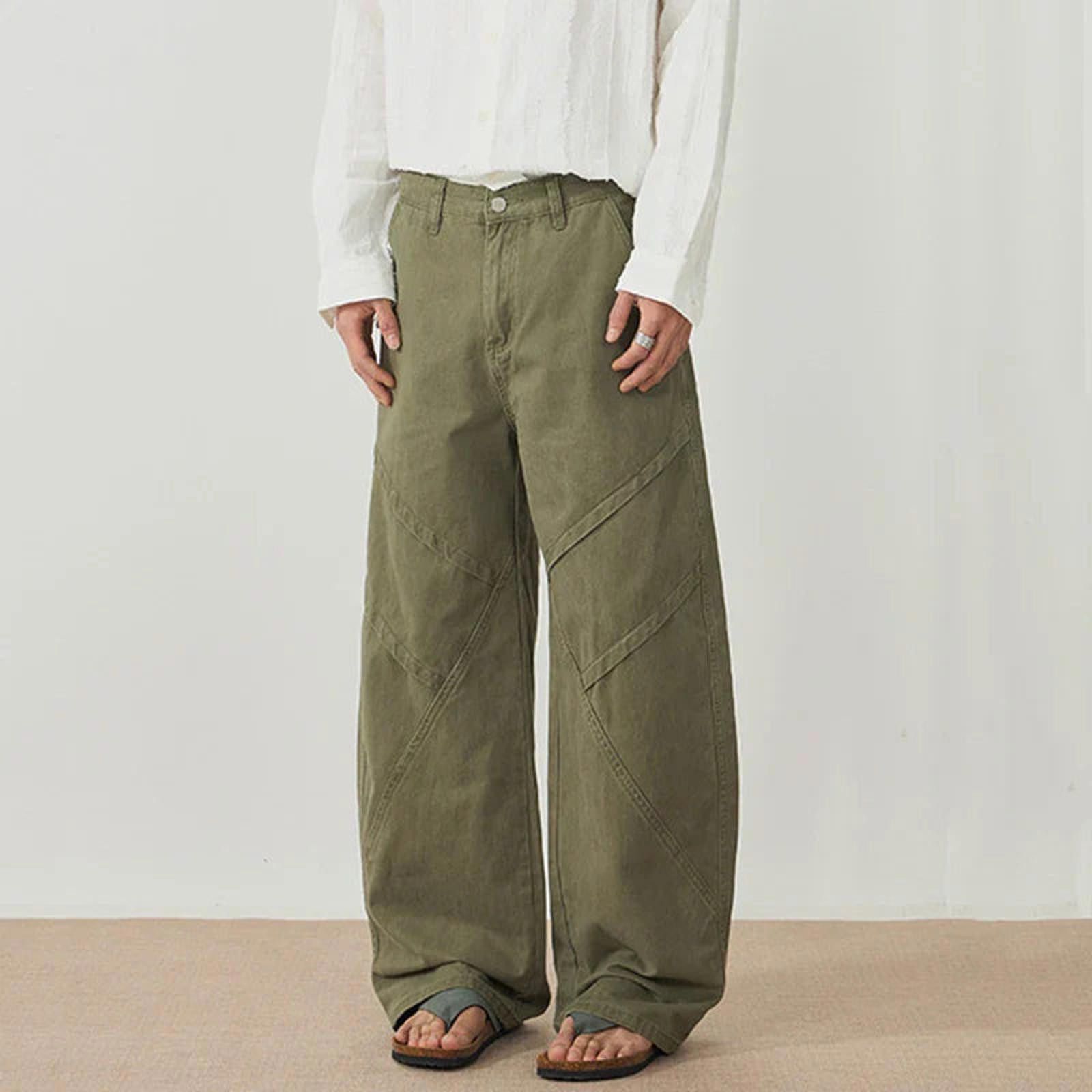 Baggy Wide-Leg Embroidered Stripe Jeans