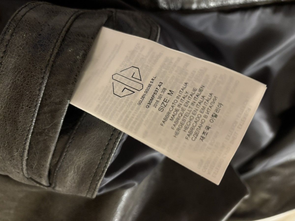 GCDS Golden Goose Distressed Leather Jacket Size US M / EU 48-50 / 2 - 6 Thumbnail