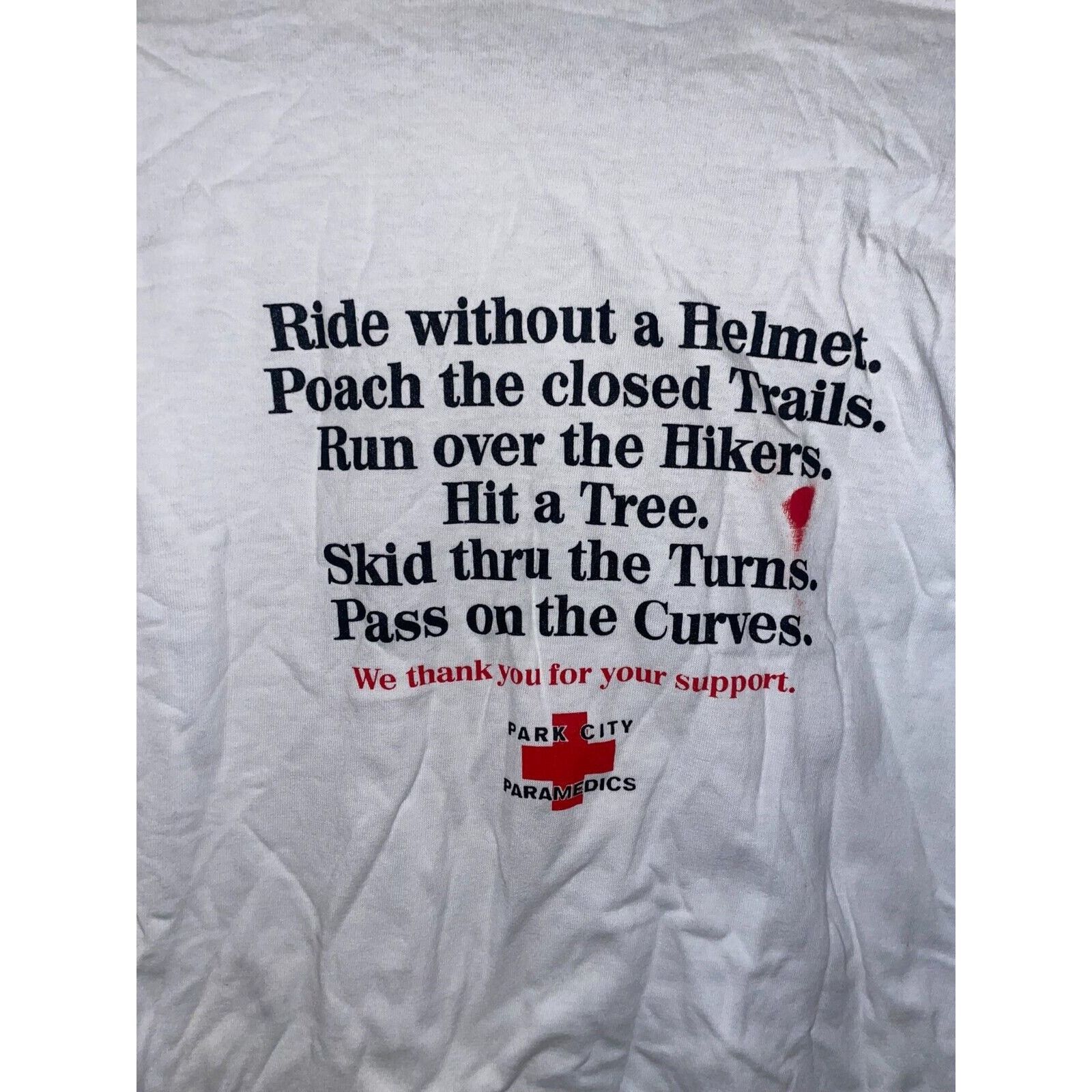 Jerzees 90s Vintage Park City Paramedics Medic Humor Joke Shirt L Size US L / EU 52-54 / 3 - 6 Thumbnail