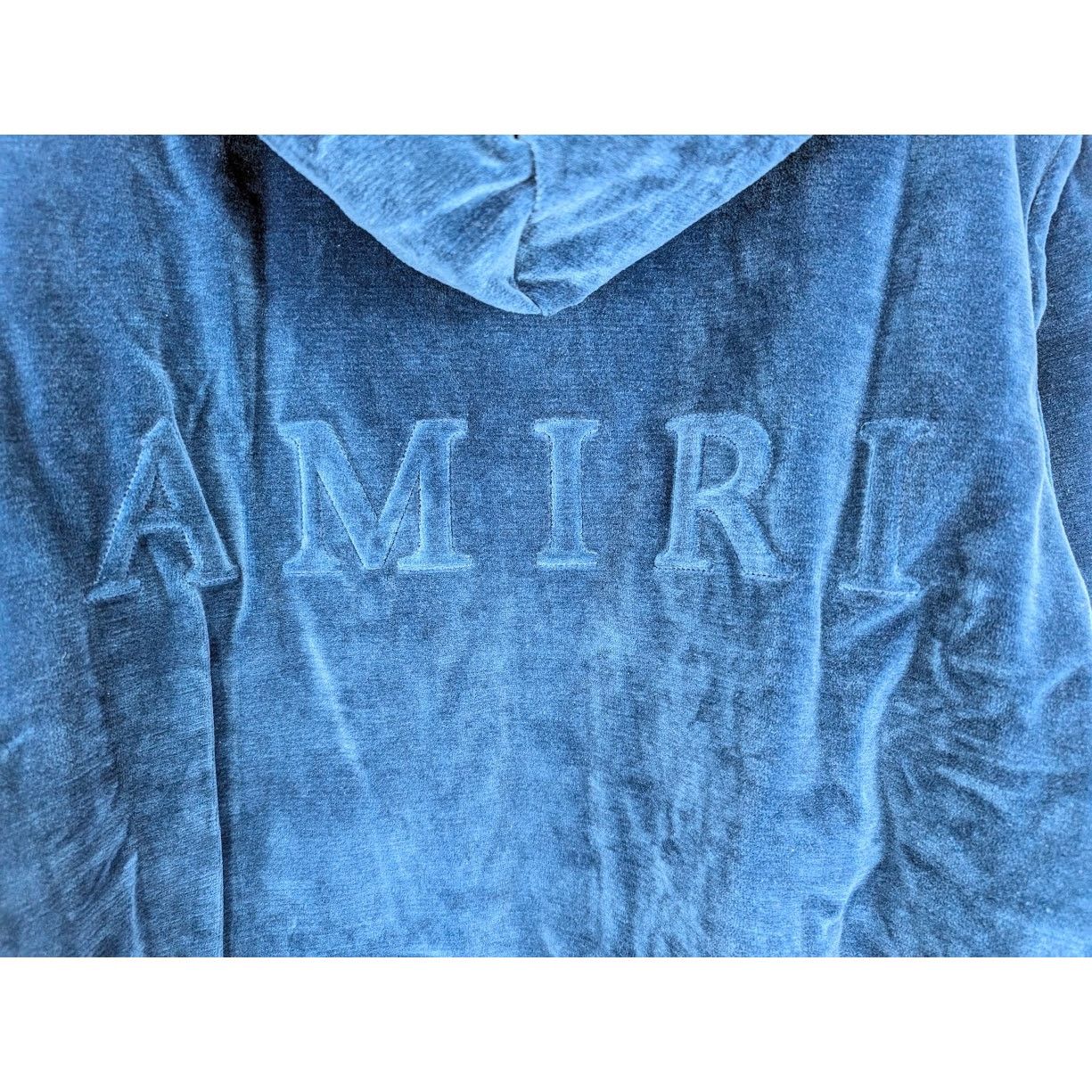 Amiri o1rshd1 Velour Hoodie in Blue Size US M / EU 48-50 / 2 - 13 Thumbnail