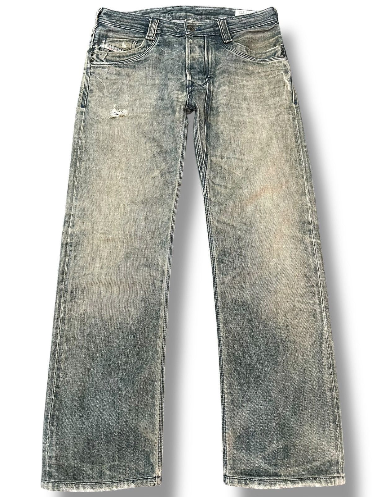 Diesel × Diesel Black Gold × Le Grande Bleu (L.G.B.) Vintage Diesel Timmen Mossy Green Mudwash Denim Size US 31 - 1 Thumbnail