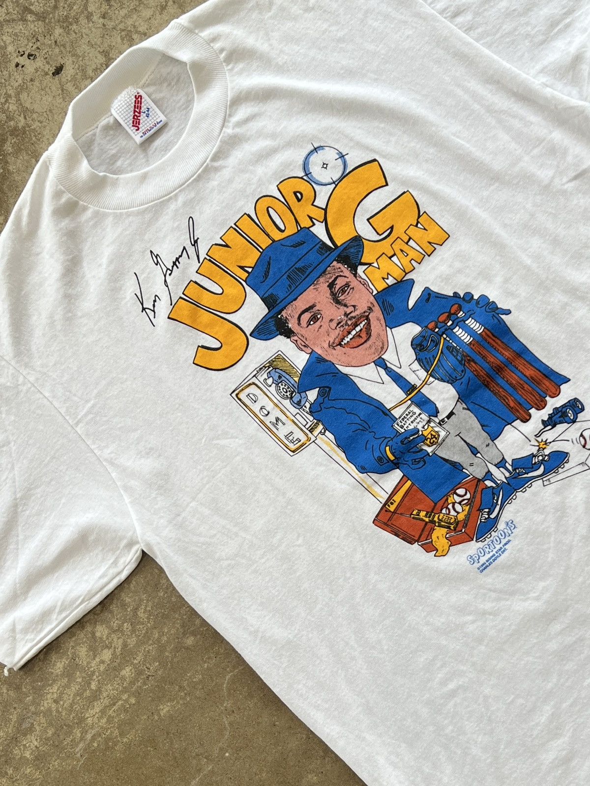 MLB Vintage 1990 Ken Griffey Jr Junior G Single Stitch Tee Large Size US L / EU 52-54 / 3 - 1 Thumbnail