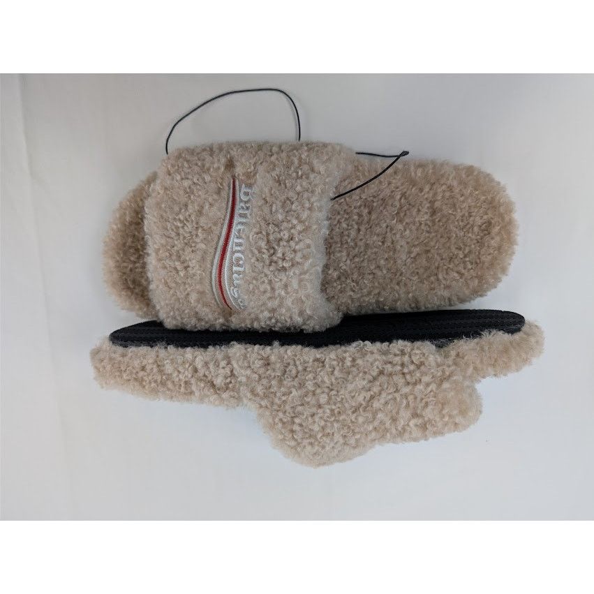 Balenciaga o1rshd1 Fake Furry Slide Slipper in Beige / White / Red Size US 11 / EU 44 - 1 Thumbnail
