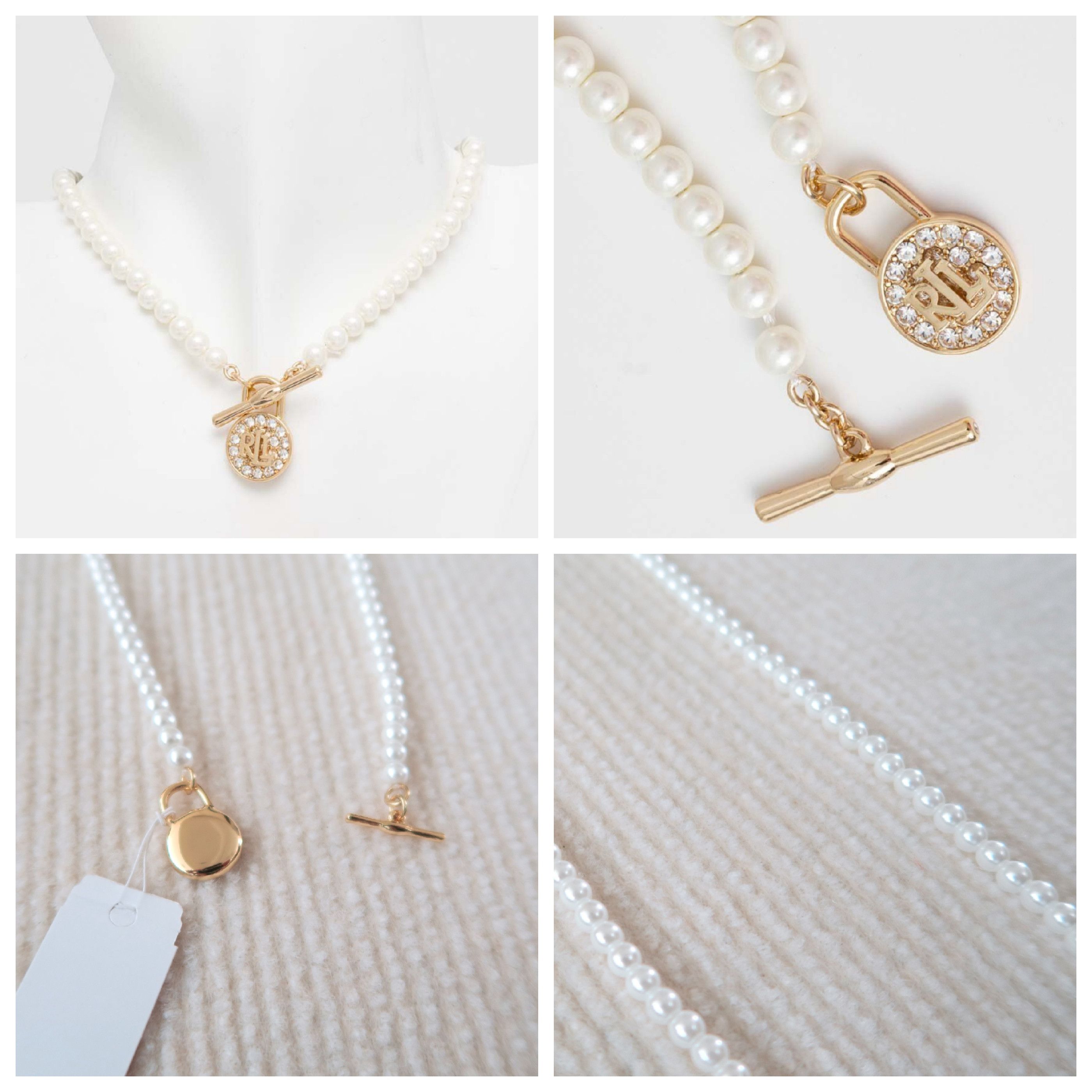 Ralph Lauren Ralph Lauren Pearl RL Logo Diamond Pendant Necklace Size ONE SIZE - 9 Thumbnail