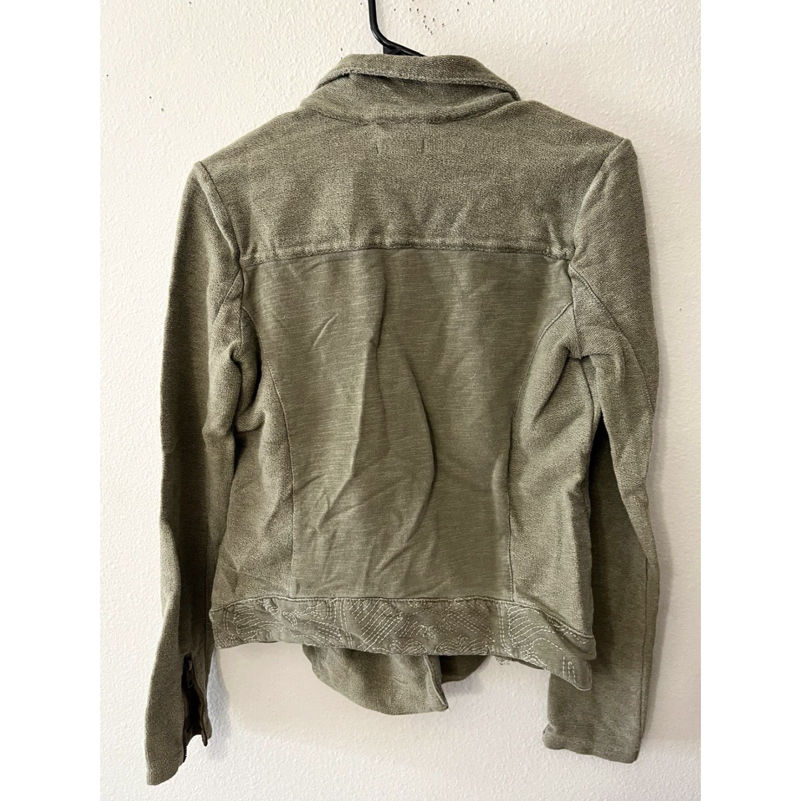Lucky Brand Lucky Brand Blazer Jacket Women's S Army Green Collar Cotton Knit Single Button Size S / US 4 / IT 40 - 2 Thumbnail