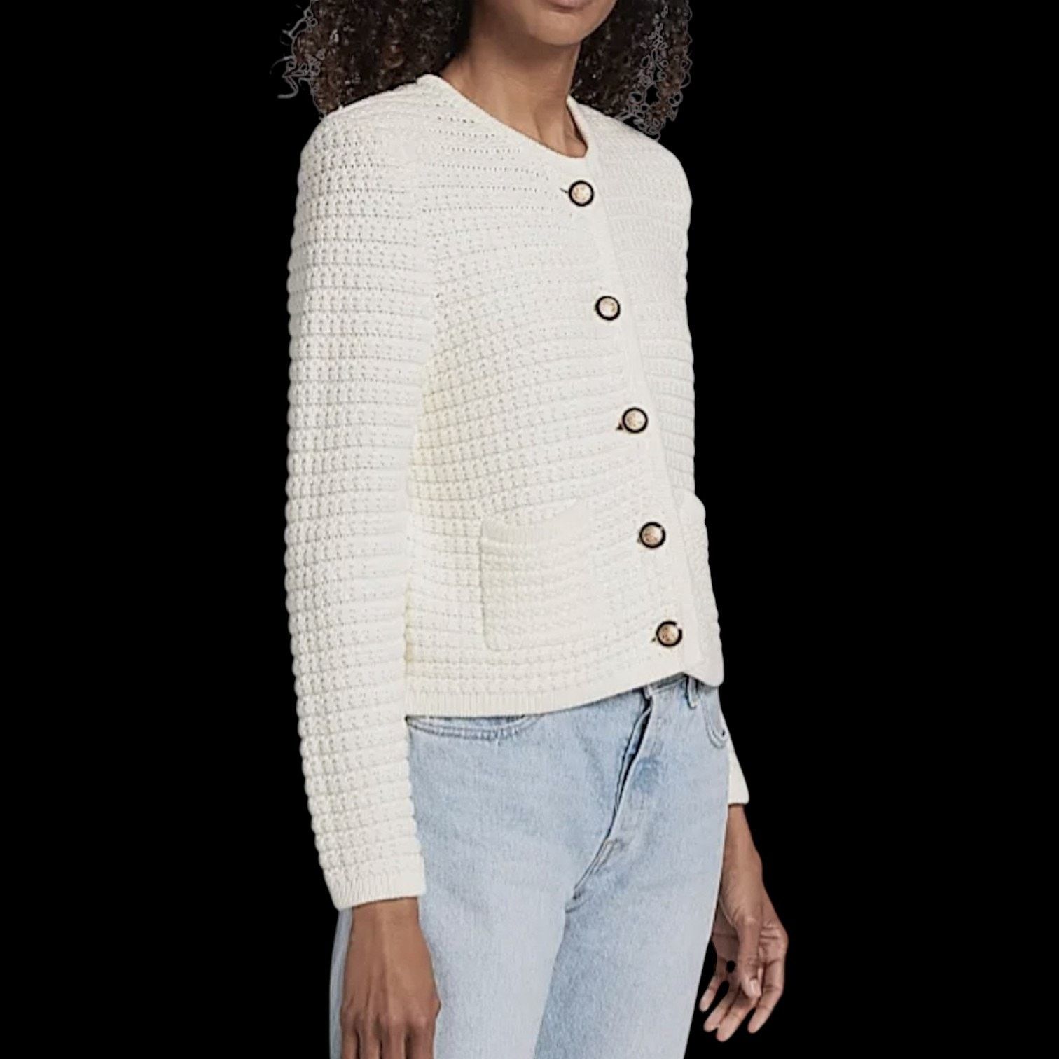 ba&sh Ba&sh White Cardigan | Size S Size S / US 4 / IT 40 - 6 Thumbnail