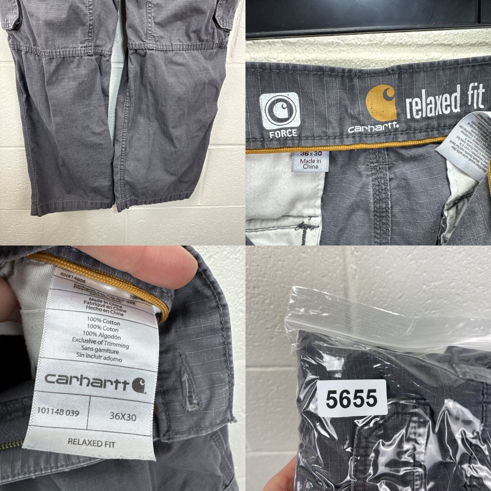 Carhartt Carhartt Force Cargo Pants Mens 36x30 Relaxed Fit Gray 101148 Workwear Cargo Pocket Zip RipStop Cotton Canvas USA Grunge Logo Size US 36 / EU 52 - 9 Thumbnail
