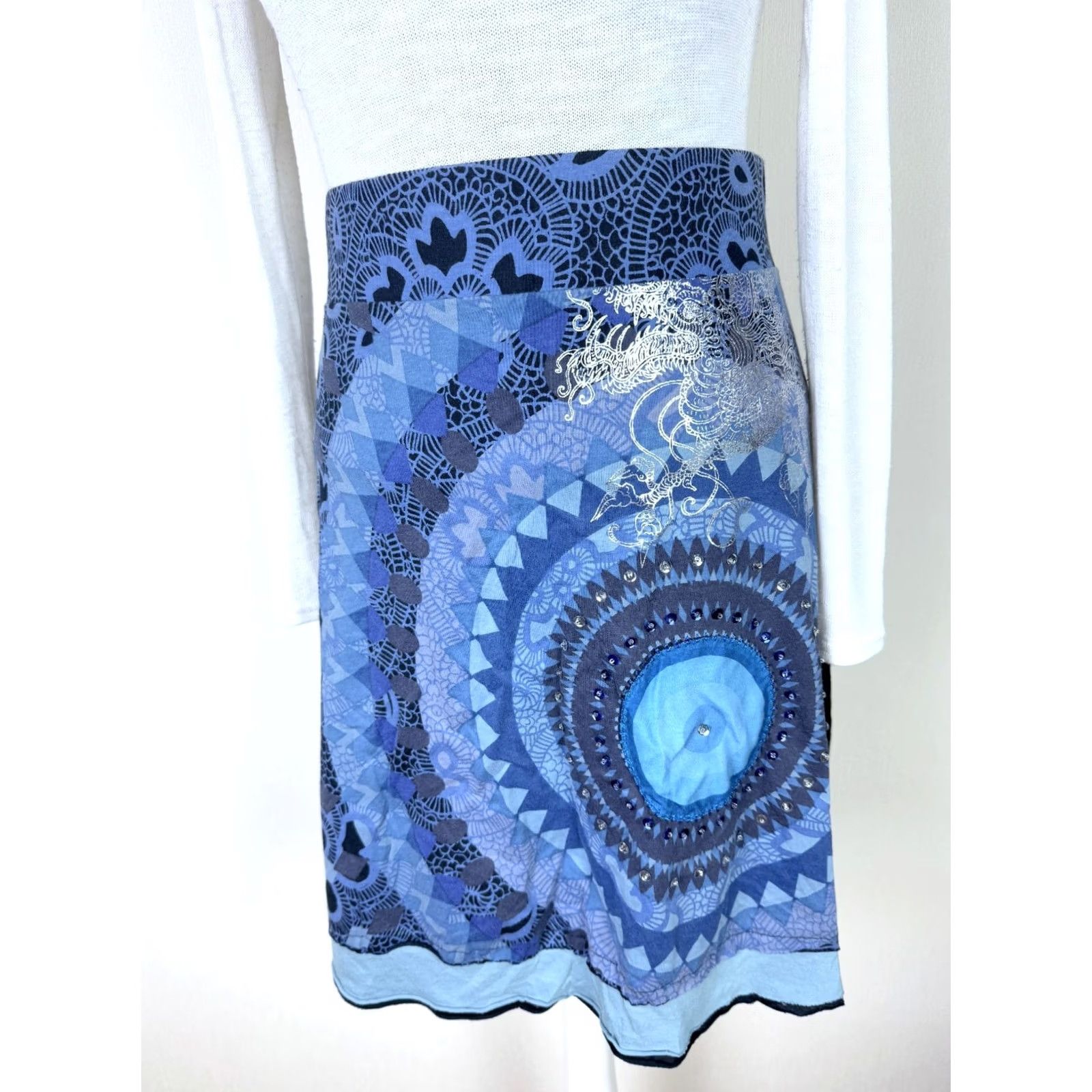 Desigual Desigual Skirt XL Womens Knee Length Blue Desigual Skirt Womens XL Blue Knee Length Size 40" / US 18 - 2 Thumbnail
