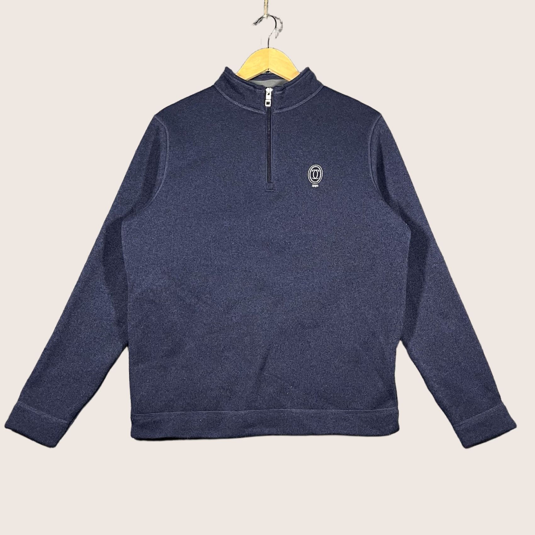 Peter Millar Peter Millar 1/4 Zip Golf Pullover Sweater Blue Mens Large Crest Fleece Crown Size US L / EU 52-54 / 3 - 1 Thumbnail