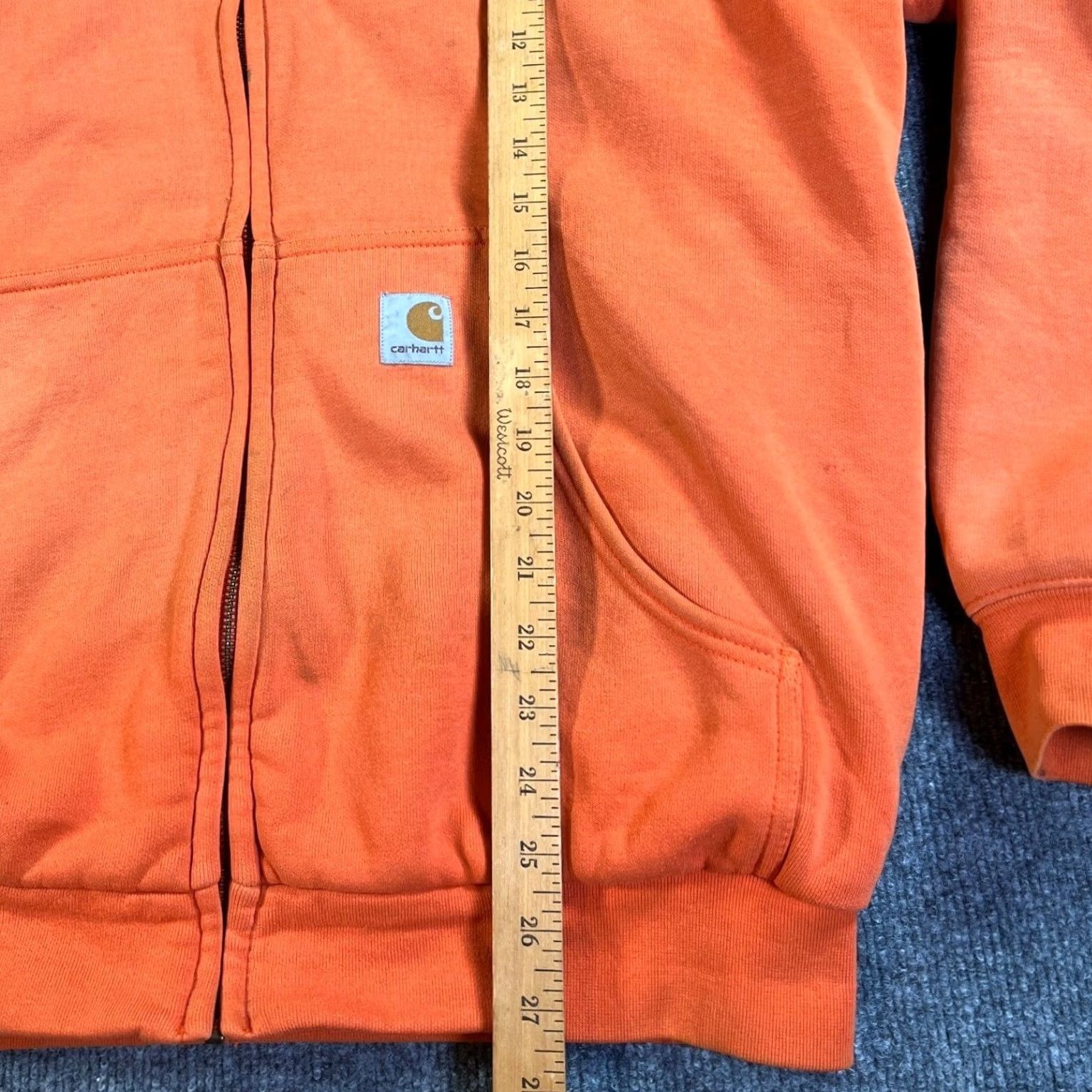 Carhartt VINTAGE Carhartt Full Zip Hoodie Men L Orange Thermal Lined Embroidered Workwear Size US L / EU 52-54 / 3 - 7 Thumbnail