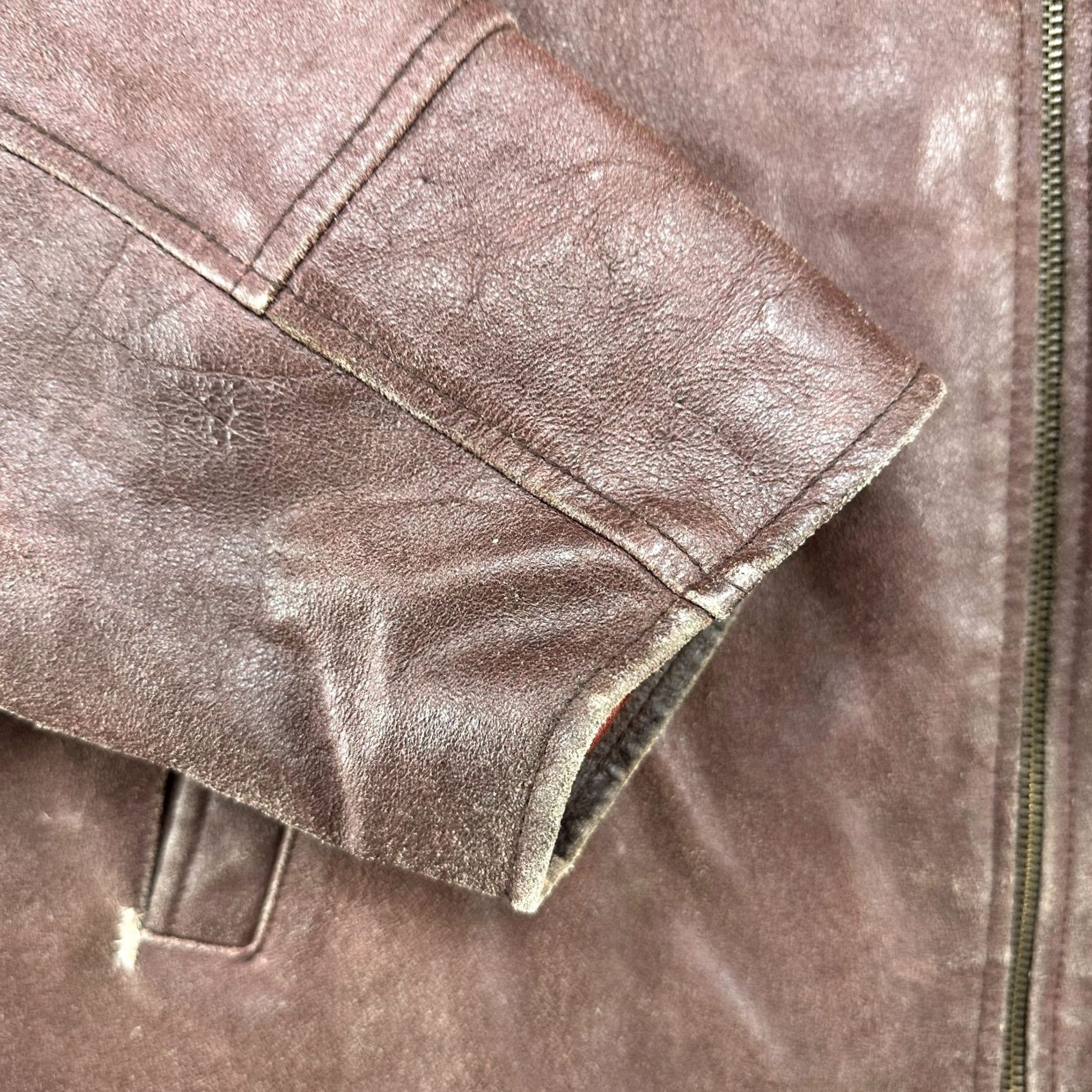 Vintage VINTAGE Adler Leather Jacket Men L Brown Bomber Cossack Half Belt 90s Quilted Zipper Mid-Length Regular Boy Mens Womens Girls Size US L / EU 52-54 / 3 - 5 Thumbnail