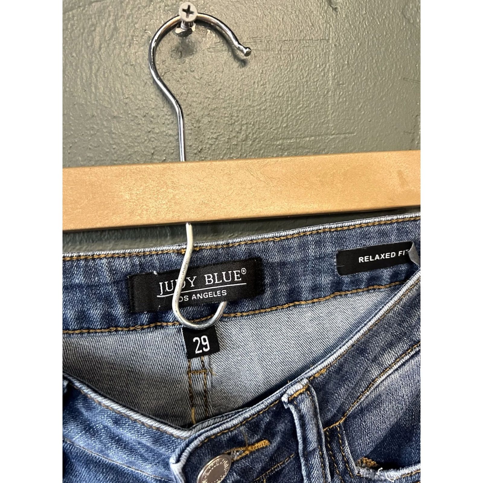Denime Judy Blue Jeans Womens Blue Denim Straight Relaxed 29 x 25 Dark Denim 29 Size Regular Color Blue Define (adjusted) Size 29" - 3 Thumbnail