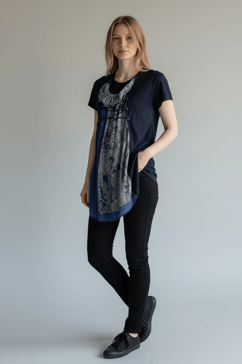 Sacai Sacai 2010 Hybrid Layered Corset Dress Tunic Blue Paisley Size US S / EU 44-46 / 1 - 1 Thumbnail