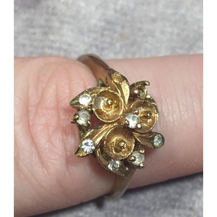 Other Vintage Elegant DAC Signed Fold Tone Floral Ring Size 8 Size ONE SIZE - 15 Thumbnail