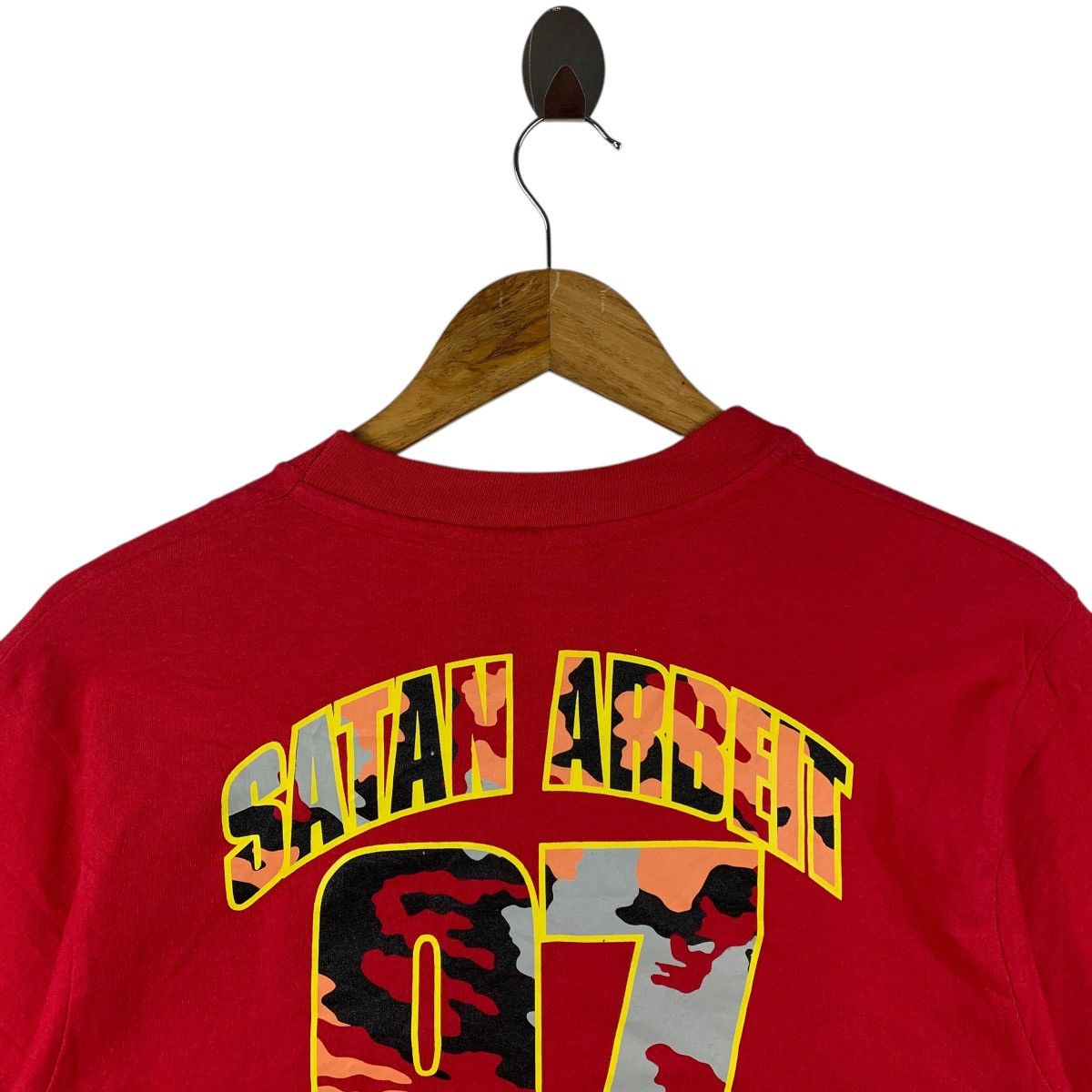 Anvil × Japanese Brand × Vintage Vintage 90s SATAN ARBEIT japanesebrand tee Size US M / EU 48-50 / 2 - 9 Thumbnail