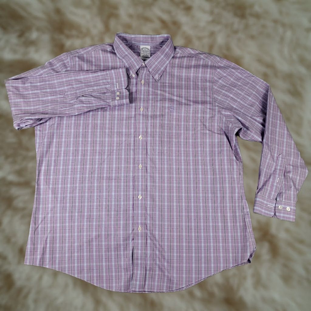 Brooks Brothers Brooks Brothers Shirt Mens Size 2XL Purple Regent Button Up Long Sleeve Size US XXL / EU 58 / 5 - 1 Thumbnail