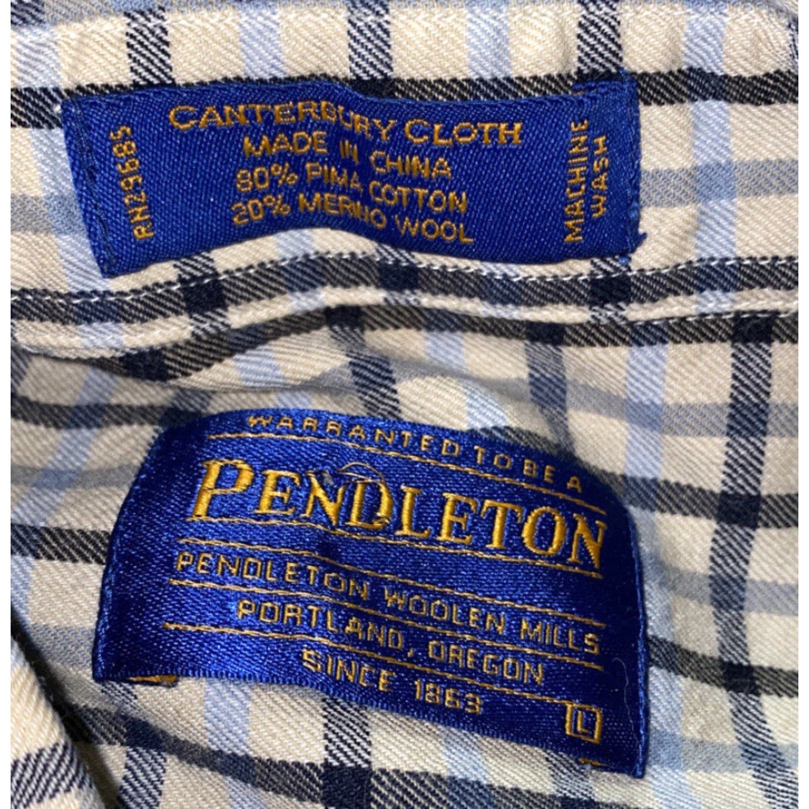 Pendleton Pendleton Checkered Multicolor Long Sleeve Button Front Shirt Adult Large Size US L / EU 52-54 / 3 - 6 Thumbnail