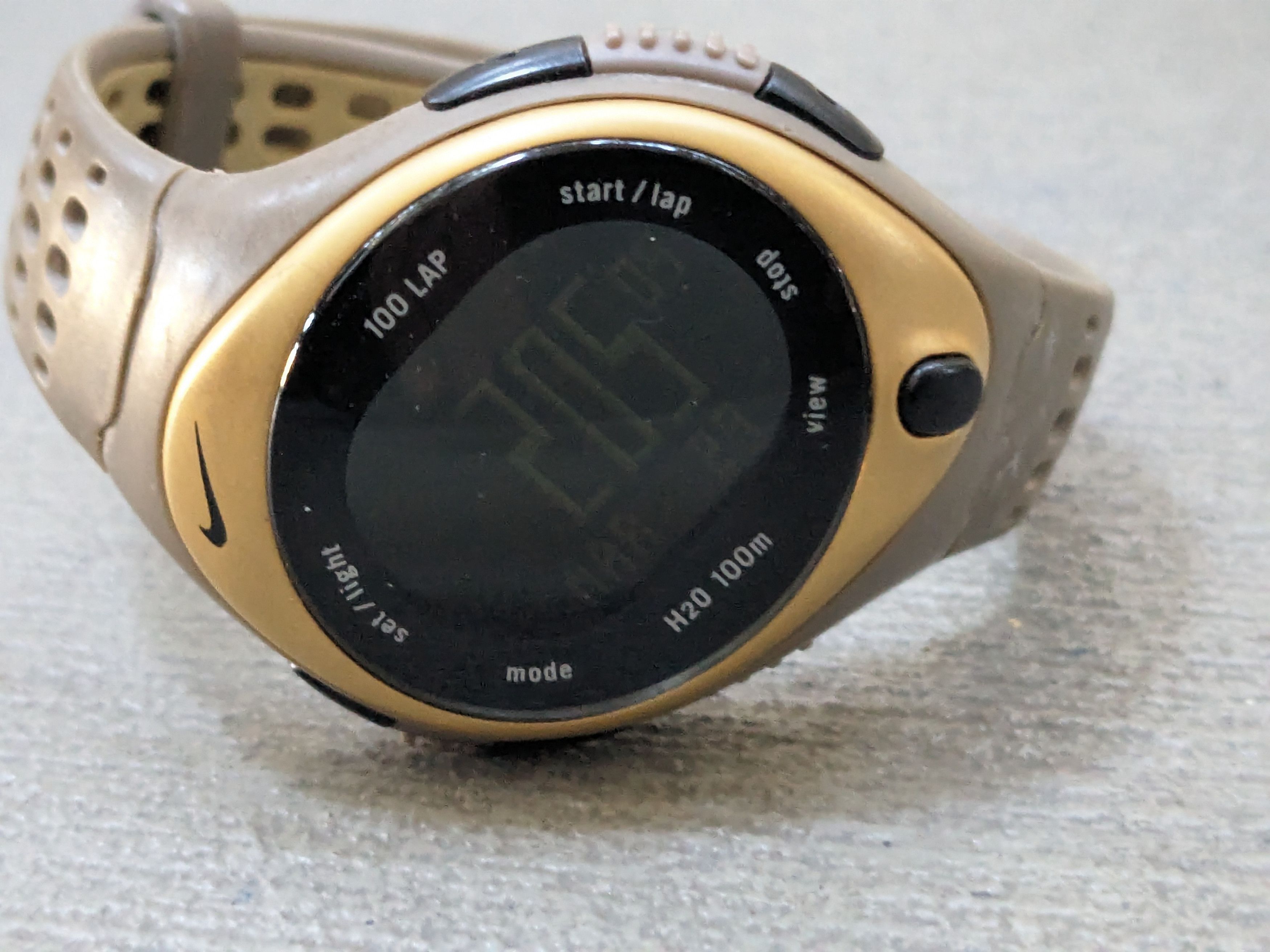 Nike × Vintage Vintage Nike Watch Gold Gray Rubber Digital Size ONE SIZE - 3 Thumbnail