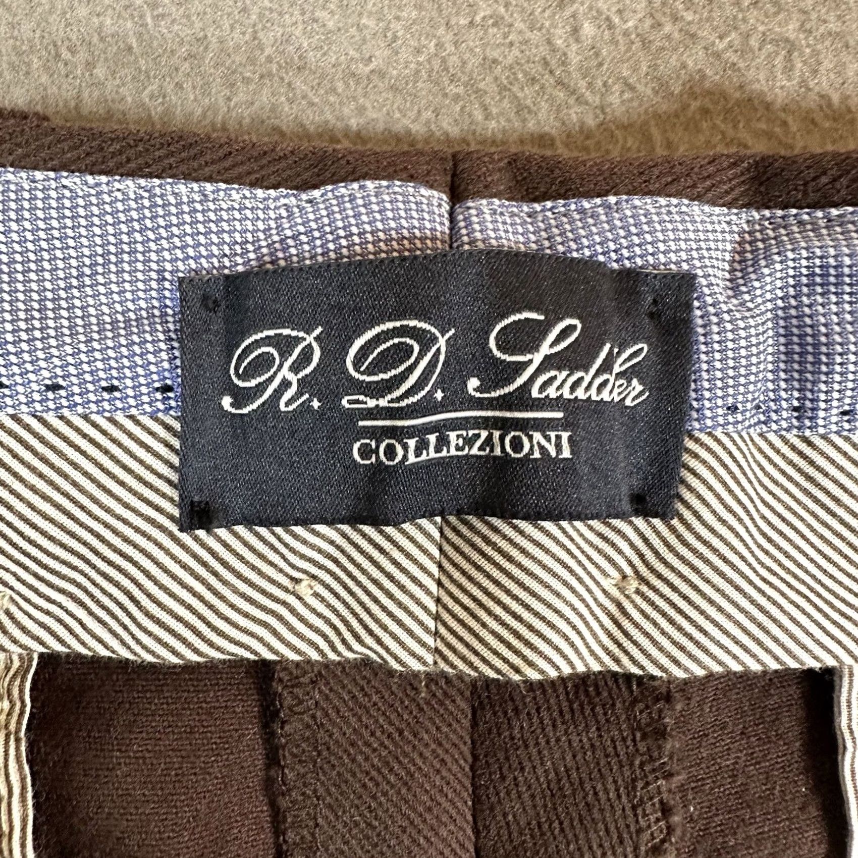 Vintage David Saddler Dress Pants Mens 50 Brown Chino Flat Front Straight Leg Dress Pants Regular 35x35 Wool Cotton Fall Spring Summer Winter Vintage No Size US 34 / EU 50 - 3 Thumbnail