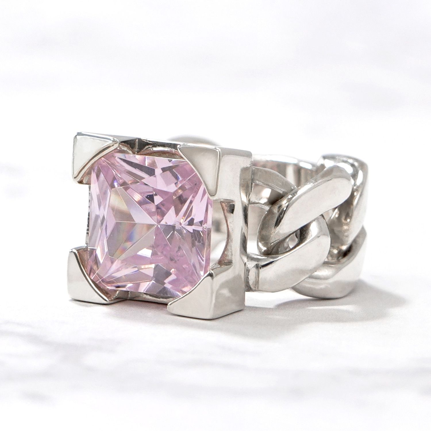 Bottega Veneta o1n1vont1124 Size: 19 / Ring in Silver/Pink Size ONE SIZE - 4 Thumbnail