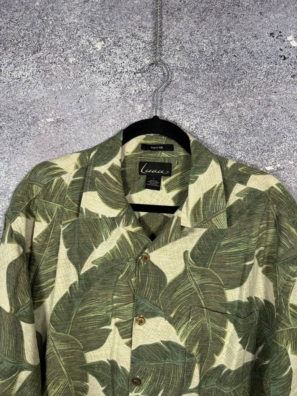 Vintage LUAU Finest Silk Tropical Hawaiian Palm Tree Print Shirt Size US L / EU 52-54 / 3 - 3 Thumbnail