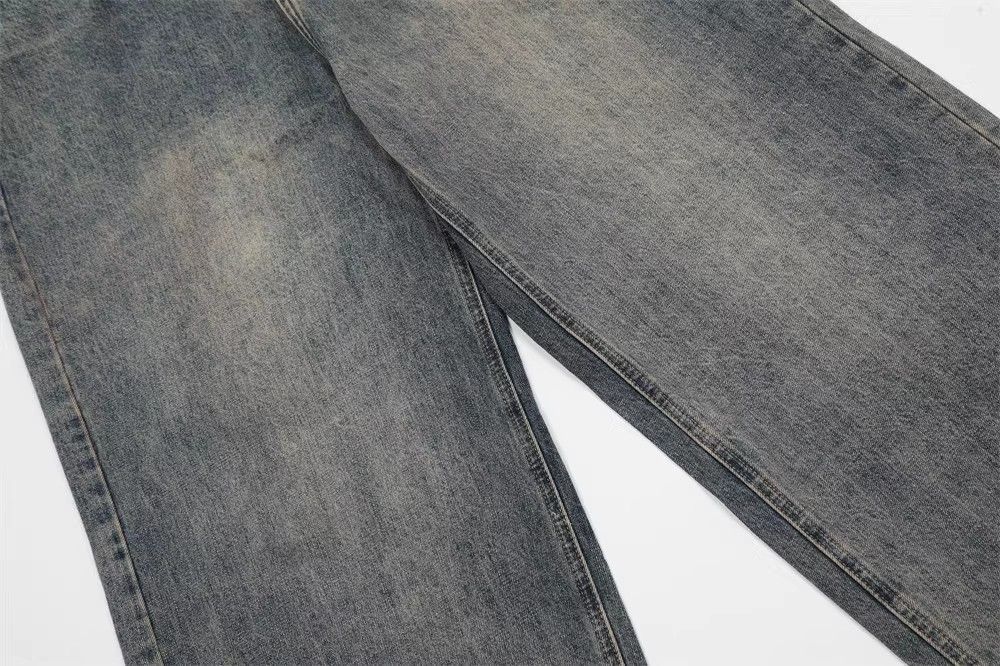 Japanese Brand × Jean Washed distressed straight-leg vintage all-match loose jeans Size US 34 / EU 50 - 7 Thumbnail