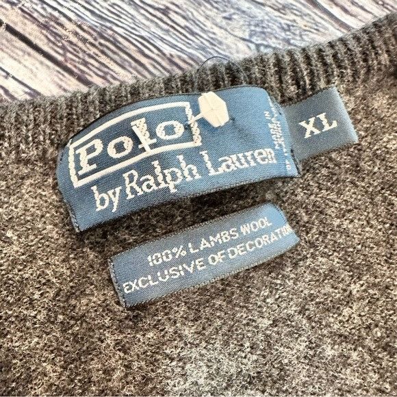 Ralph Lauren POLO By Ralph Lauren 100% Wool Men's Charcoal Gray Sweater Size US XL / EU 56 / 4 - 5 Thumbnail