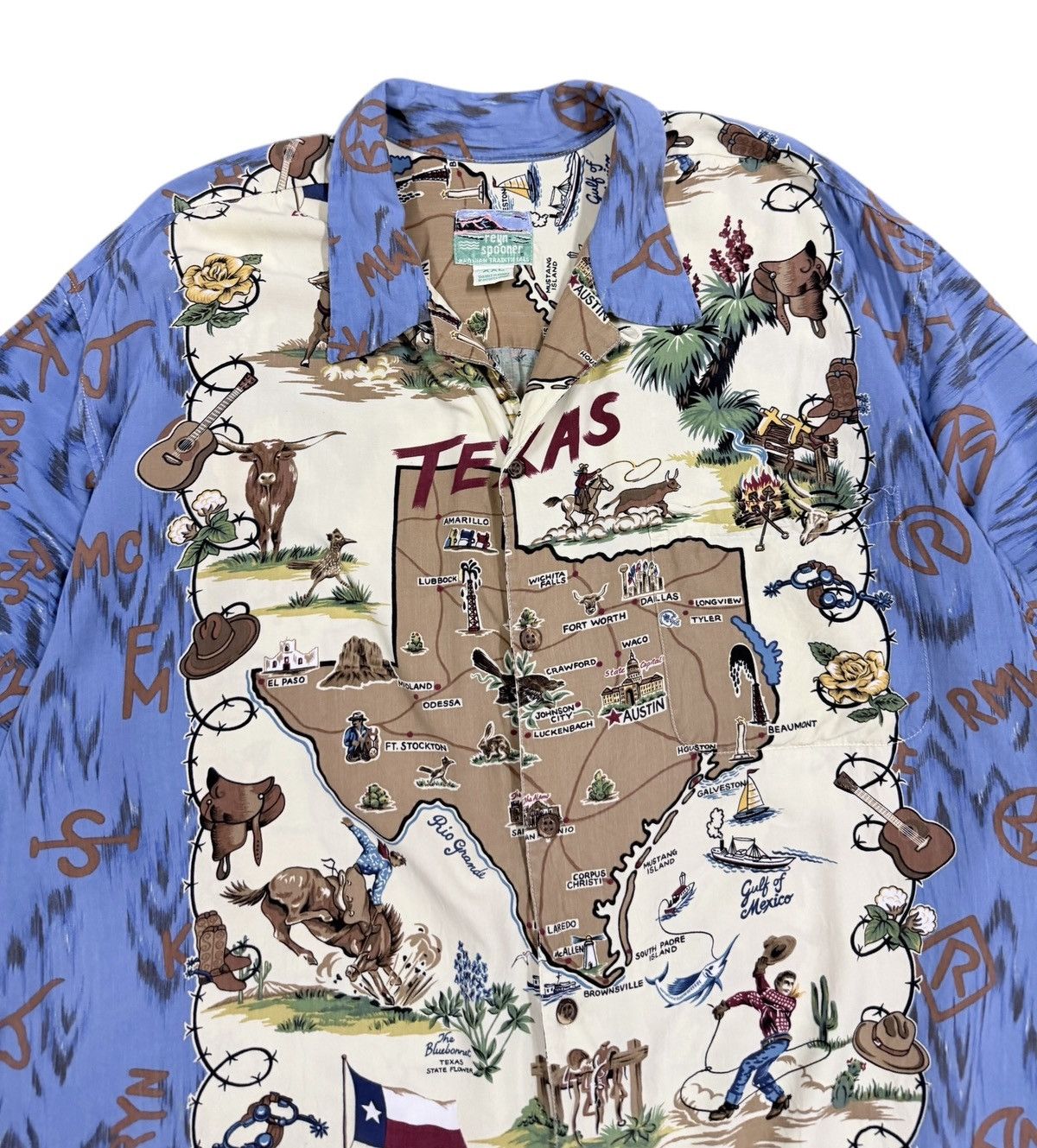 Reyn Spooner Vtg🔥Reyn Spooner Camp Collar Texas Map Hawaii Shirt Size US XXL / EU 58 / 5 - 3 Thumbnail