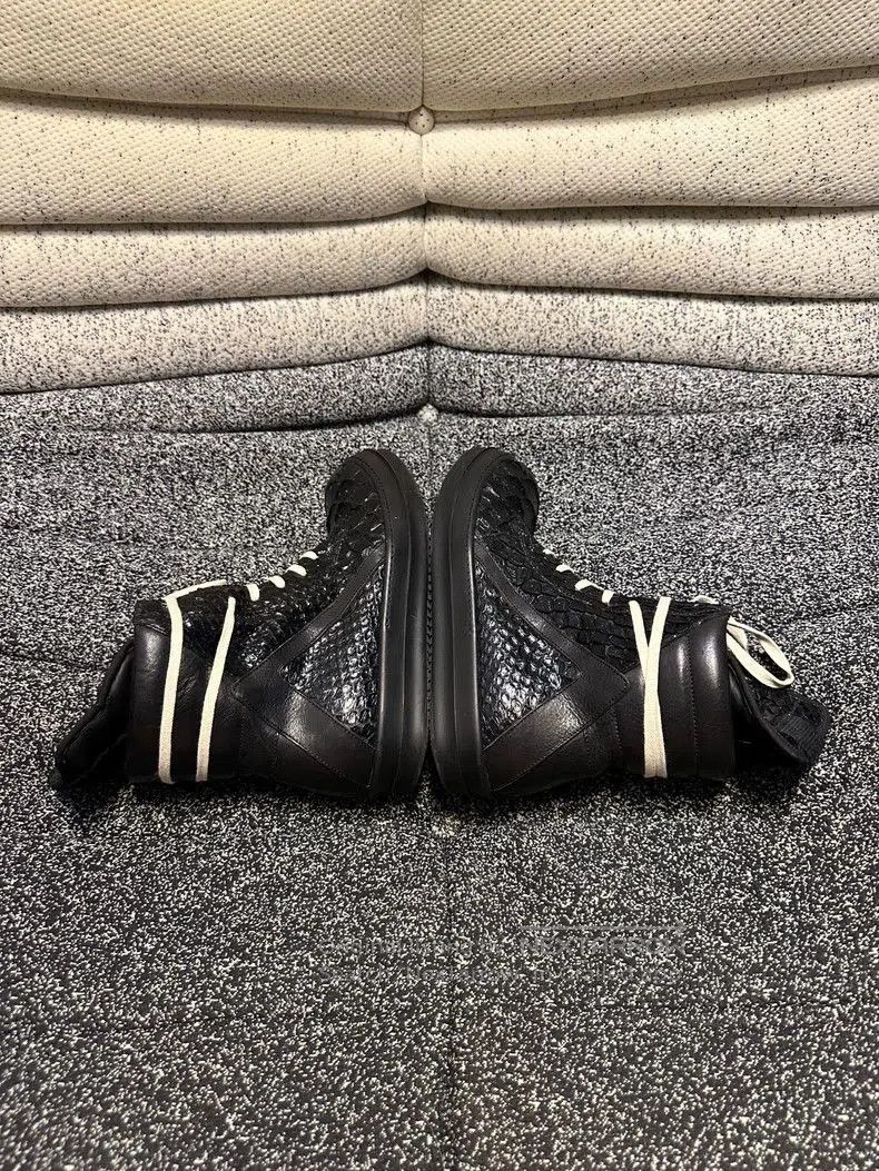 Rick Owens Rick Owens Black Python Leather High Top Sneakers. Size US 8.5 / EU 41-42 - 6 Thumbnail