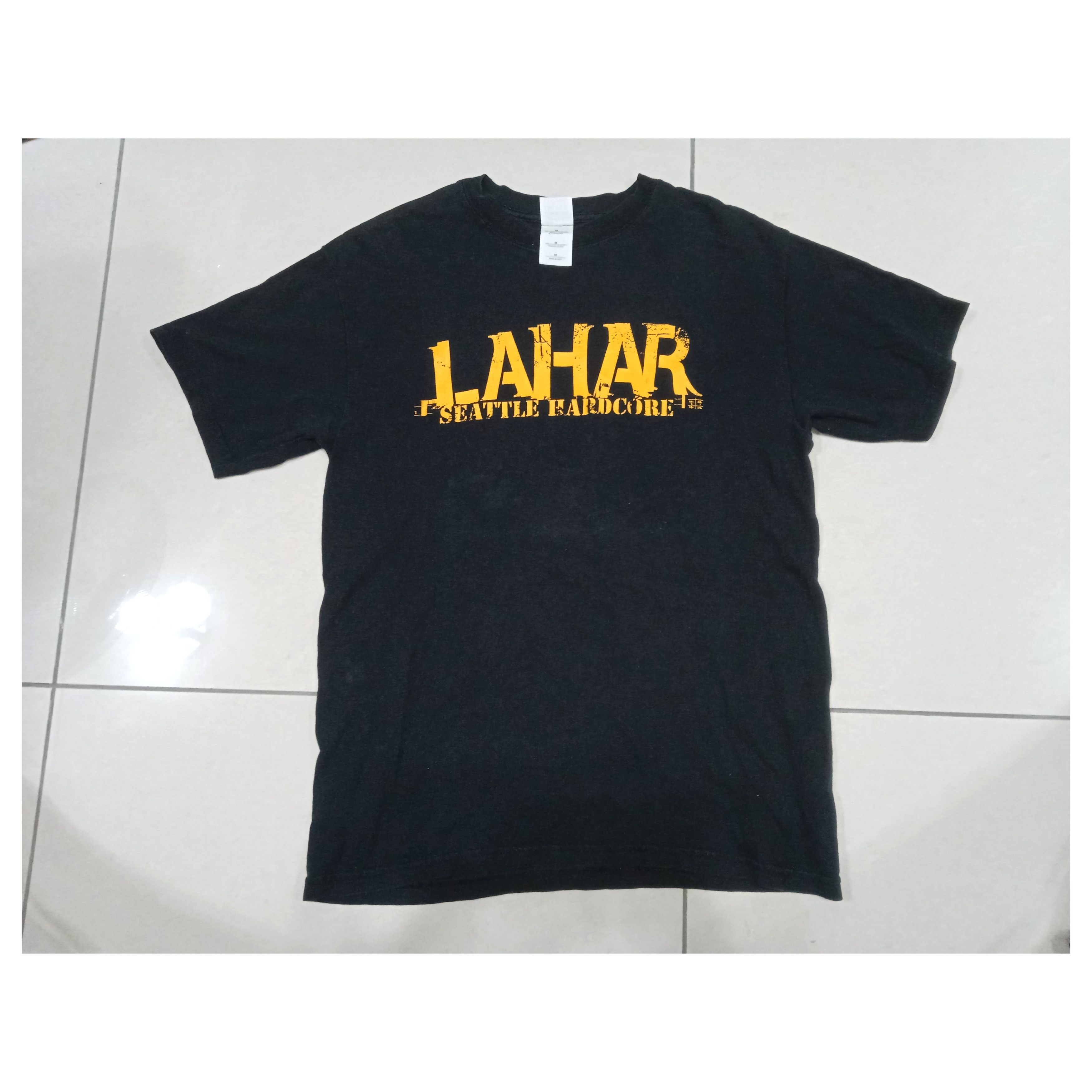 image of Band Tees x Vintage 2000S Lahar Seattle Hardcore T-Shirt in Black, Men's (Size Medium)