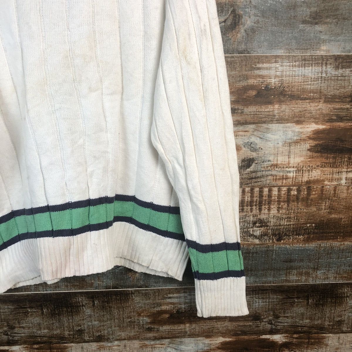 Van DL Van White Cardigan Knitwear #C589 Size US M / EU 48-50 / 2 - 18 Thumbnail