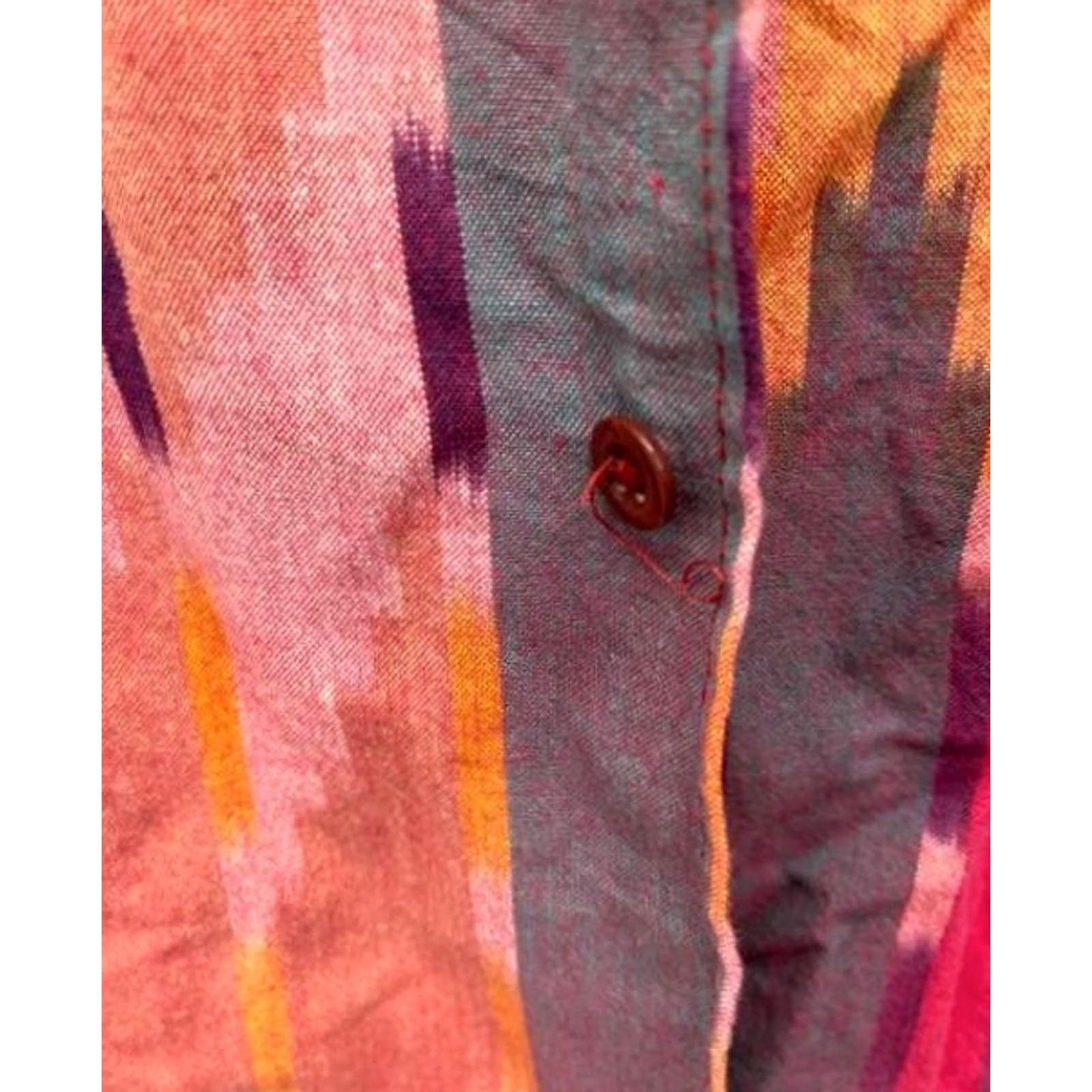 Engineered Garments ENGINEERED GARMENTS IKAT PRINT SHORT SLEEVE SHIRT PATCHWORK MEN RED M USED Size US M / EU 48-50 / 2 - 7 Thumbnail