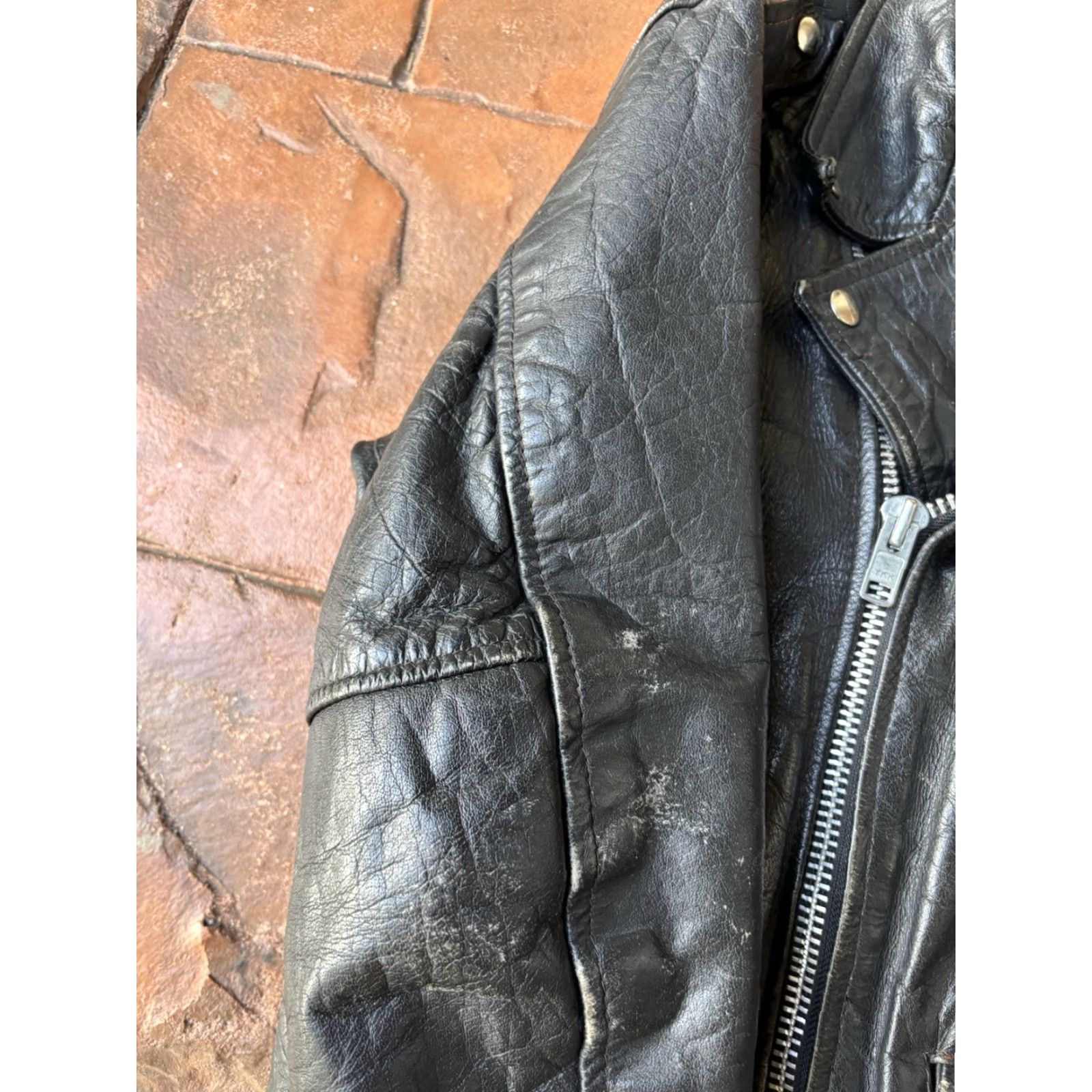 Vintage VINTAGE Diamond Leather Motorcycle Jacket Women’s 38 Black Size XS / US 0-2 / IT 36-38 - 7 Thumbnail
