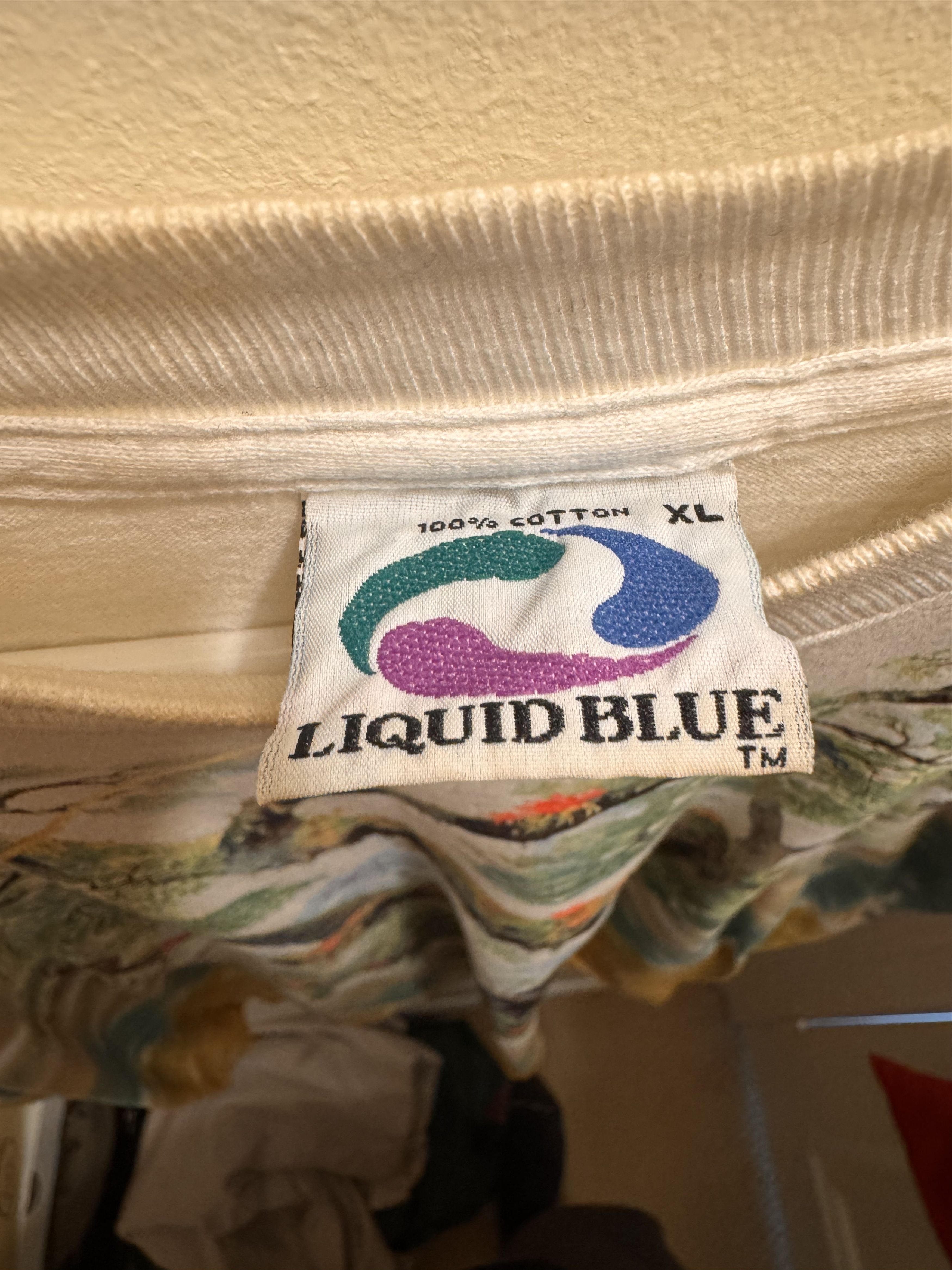 Liquid Blue VINTAGE 1992 LIQUID BLUE RAINFOREST TYE DYE SINGLE STITCH Size US XL / EU 56 / 4 - 6 Thumbnail
