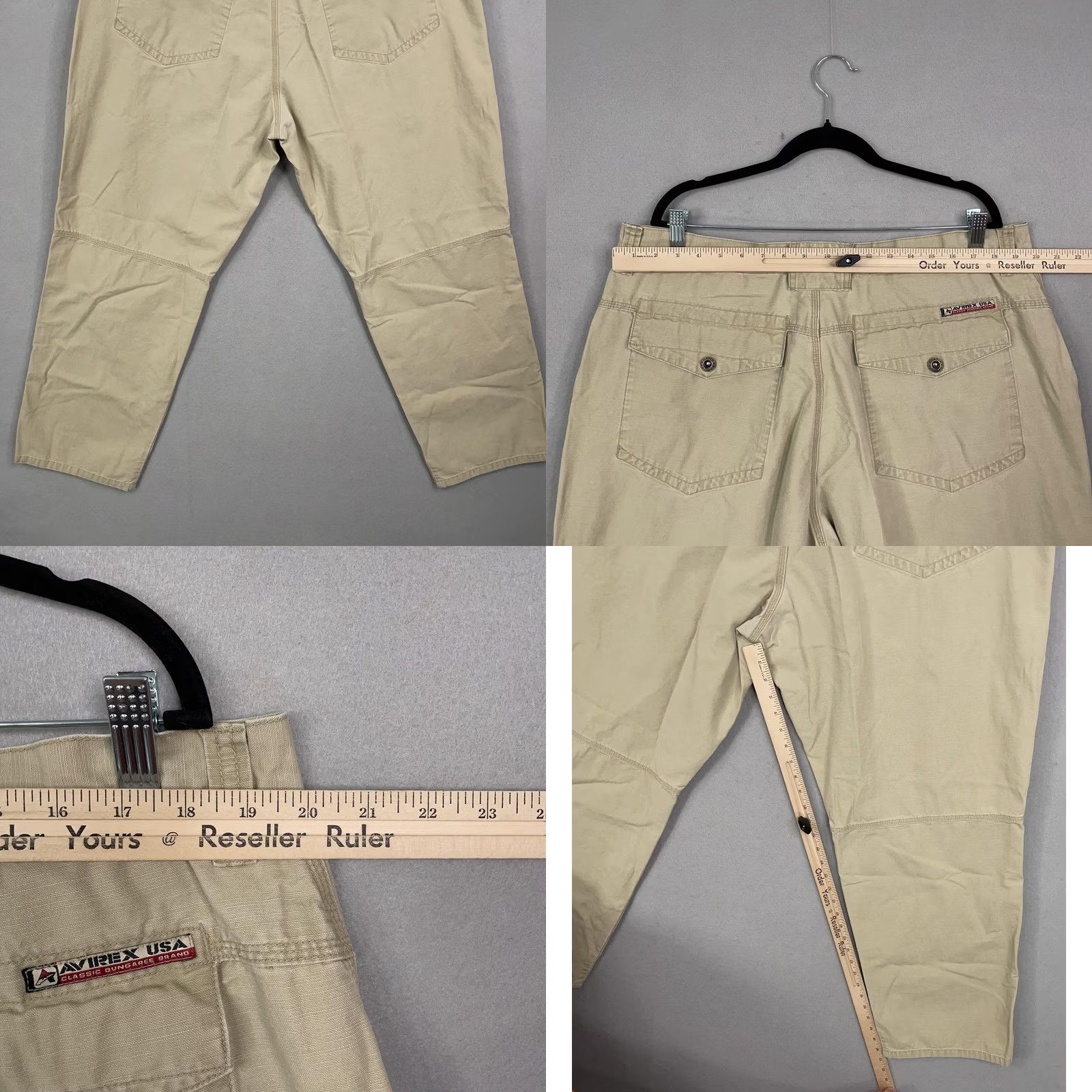 Avirex Avirex Pants Mens 42 Khaki Carpenter Workwear Utility Cargo Pockets Zip Fly - Y2K Grunge Size US 42 / EU 58 - 8 Thumbnail