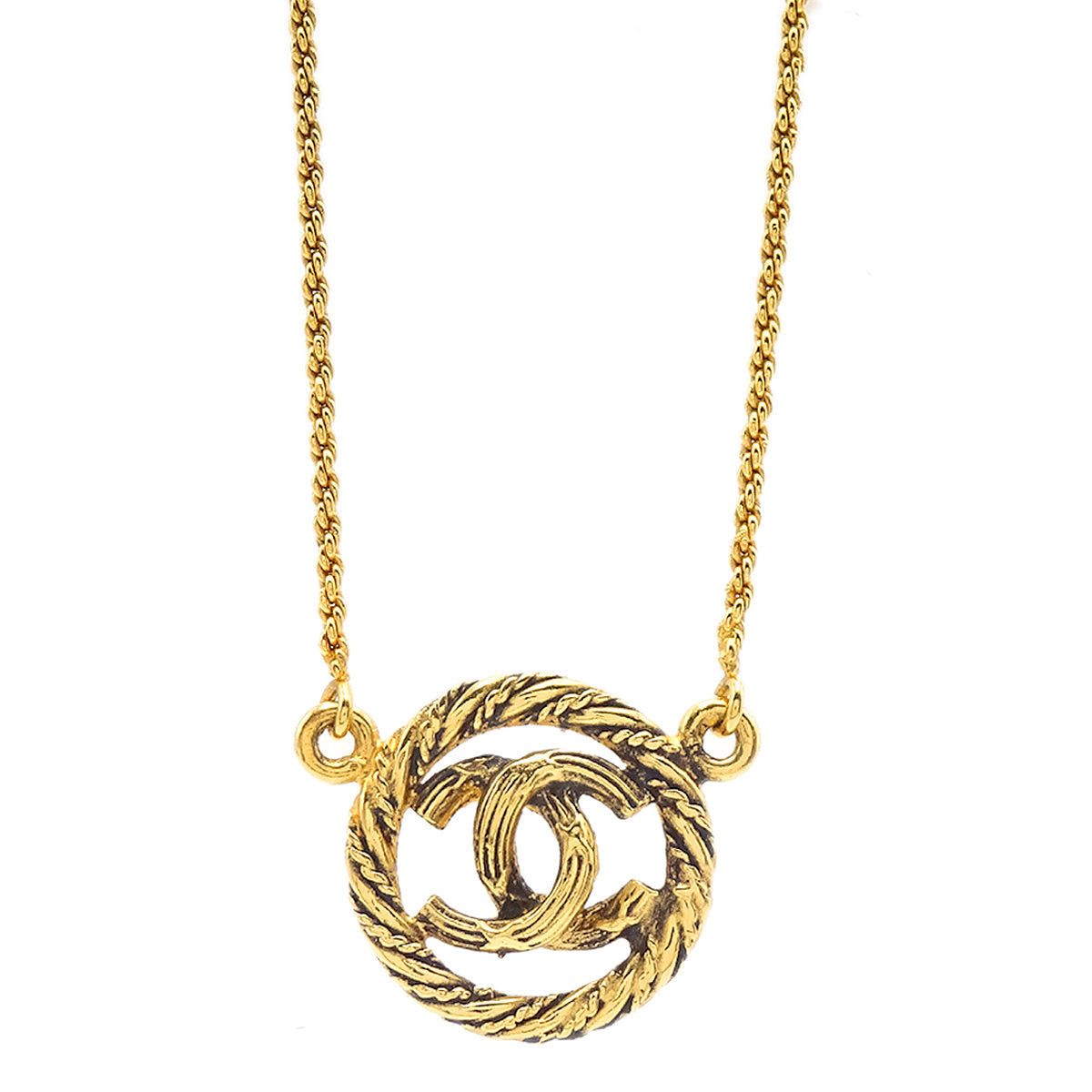 image of Chanel Medallion Gold Chain Pendant Necklace 3623 19027, Women's