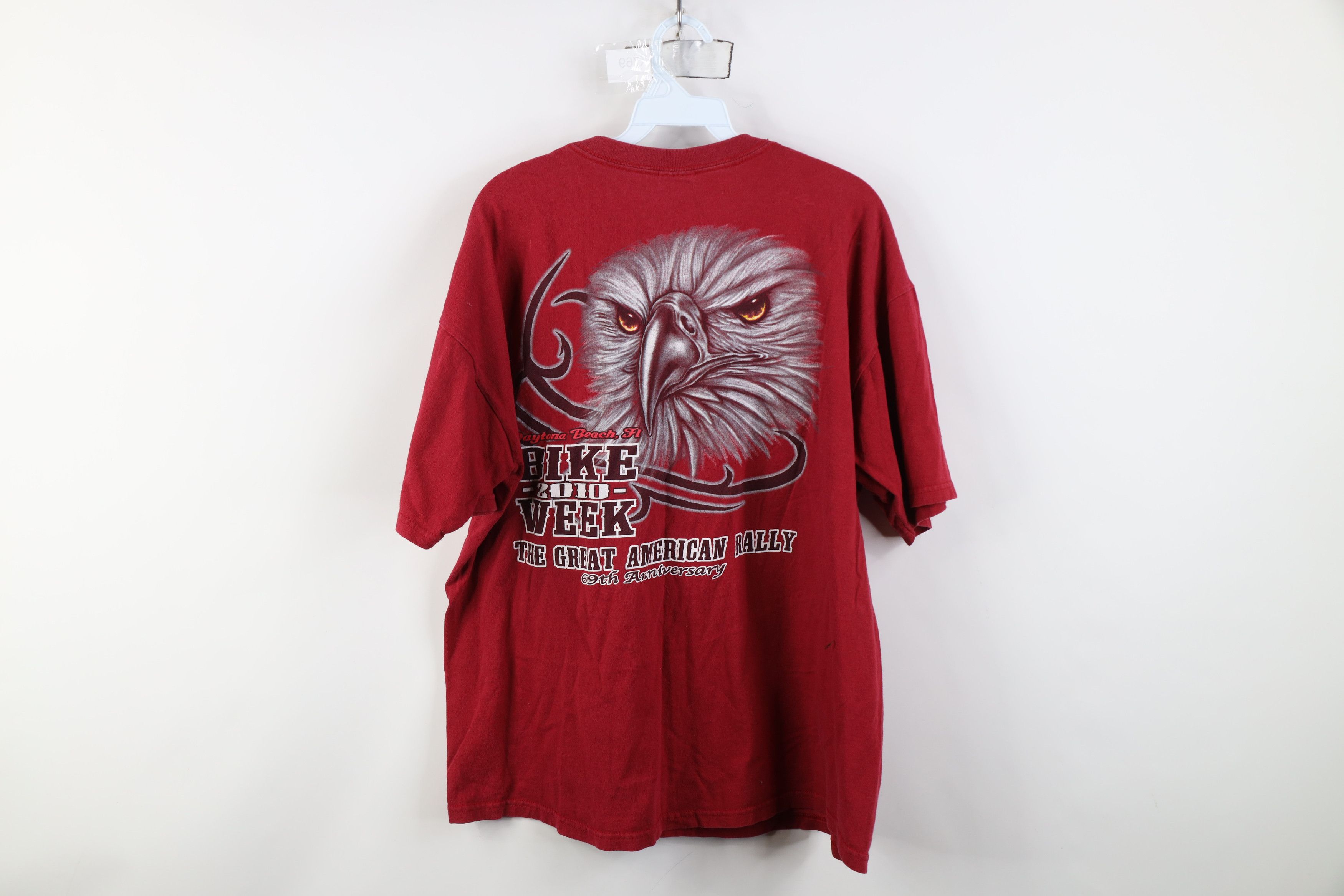 Vintage Vintage Y2K 2010 Daytona Bike Week Tribal Eagle T-Shirt Red Size US XL / EU 56 / 4 - 11 Thumbnail