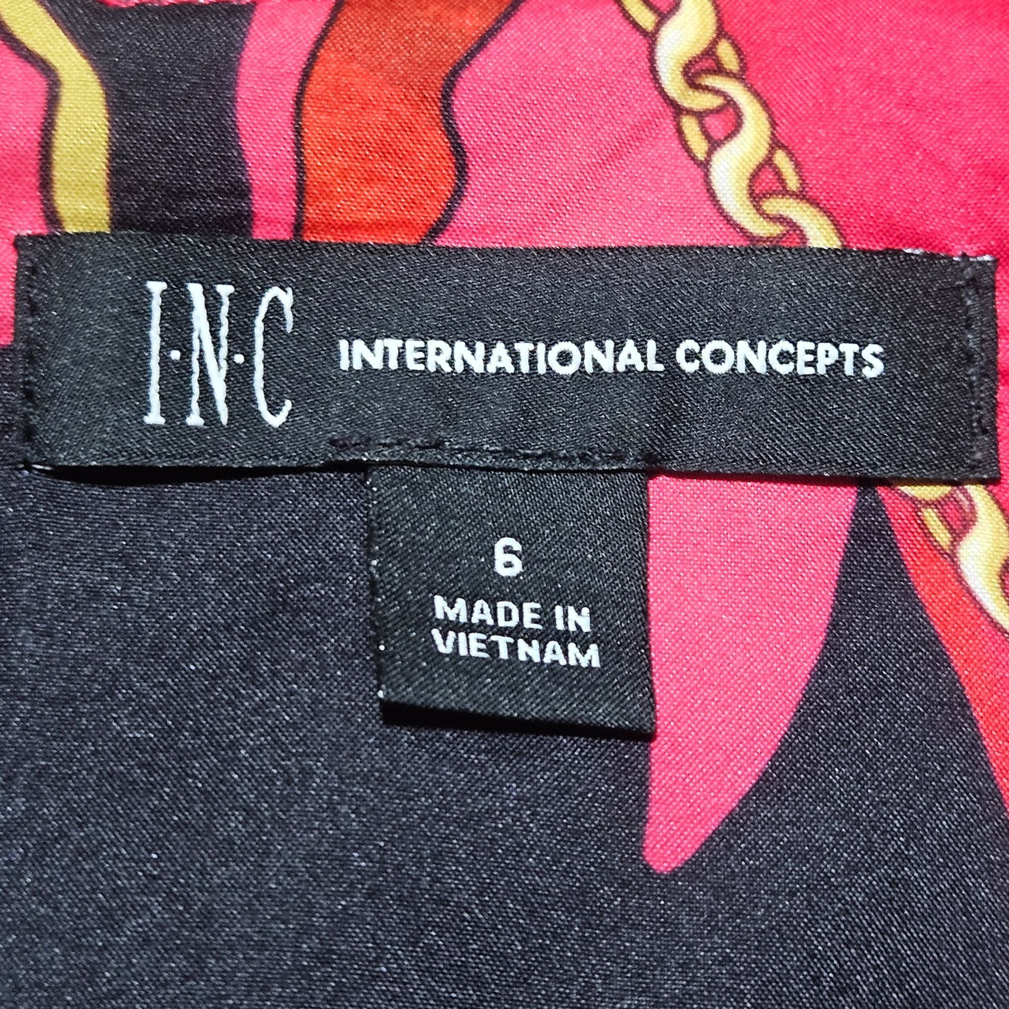 I.N.C INC Women’s Twist Blouse Pink Print 6 Maximalist Power Top N Size M / US 6-8 / IT 42-44 - 4 Thumbnail