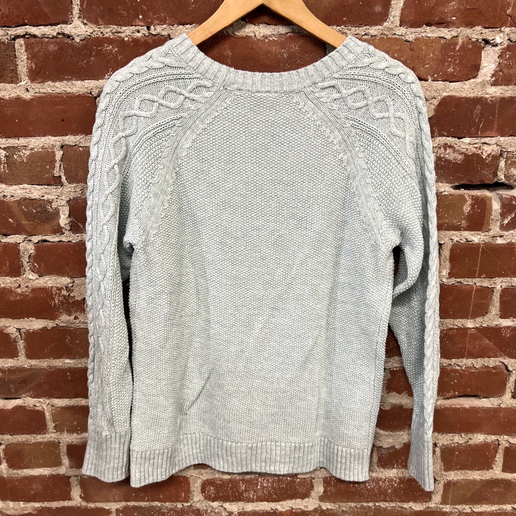 Gap VINTAGE Gap Women's Large Cable Knit Blue Pullover Sweater Size L / US 10 / IT 46 - 3 Thumbnail