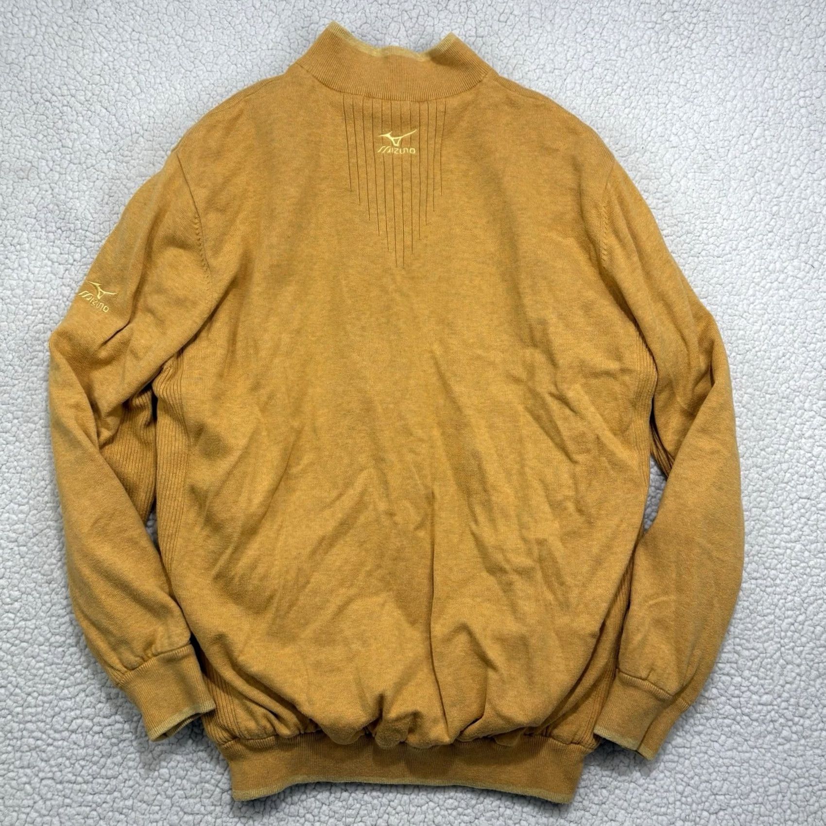Mizuno Mizuno Sweater Mens 2XL Long Sleeve Mock Neck 1/4 Zip Windproof Yellow Lined Golf Performance Pullover Sports Outdoor Fall Winter Spring Size US XXL / EU 58 / 5 - 4 Thumbnail