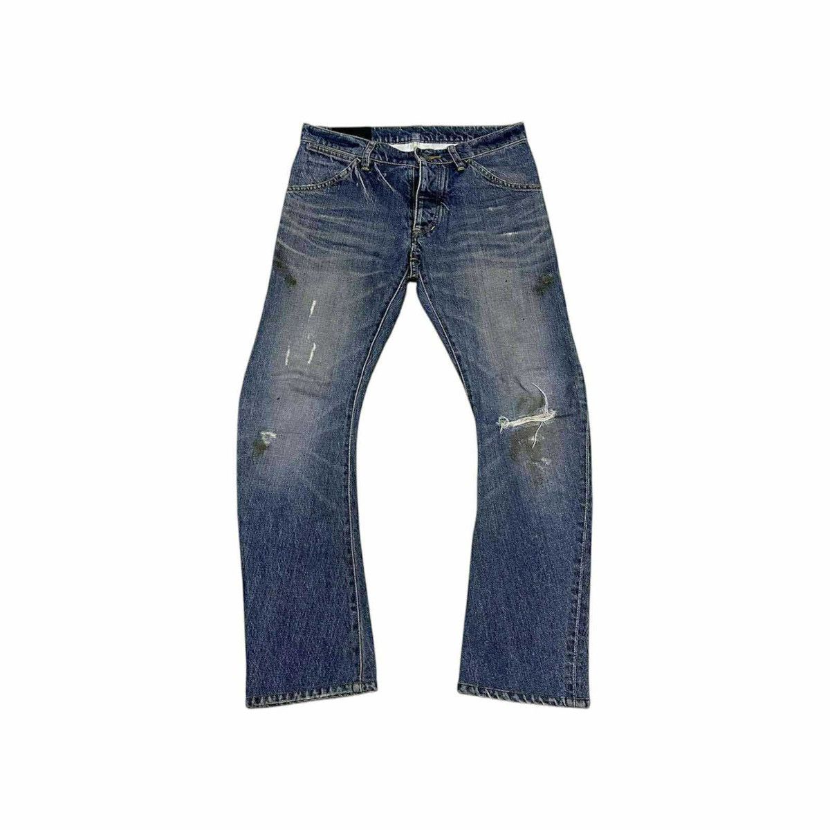 Attachment 🔥Sick Y2K Attachment Flared Denim J Cut Curved Distressed Size US 32 / EU 48 - 1 Thumbnail