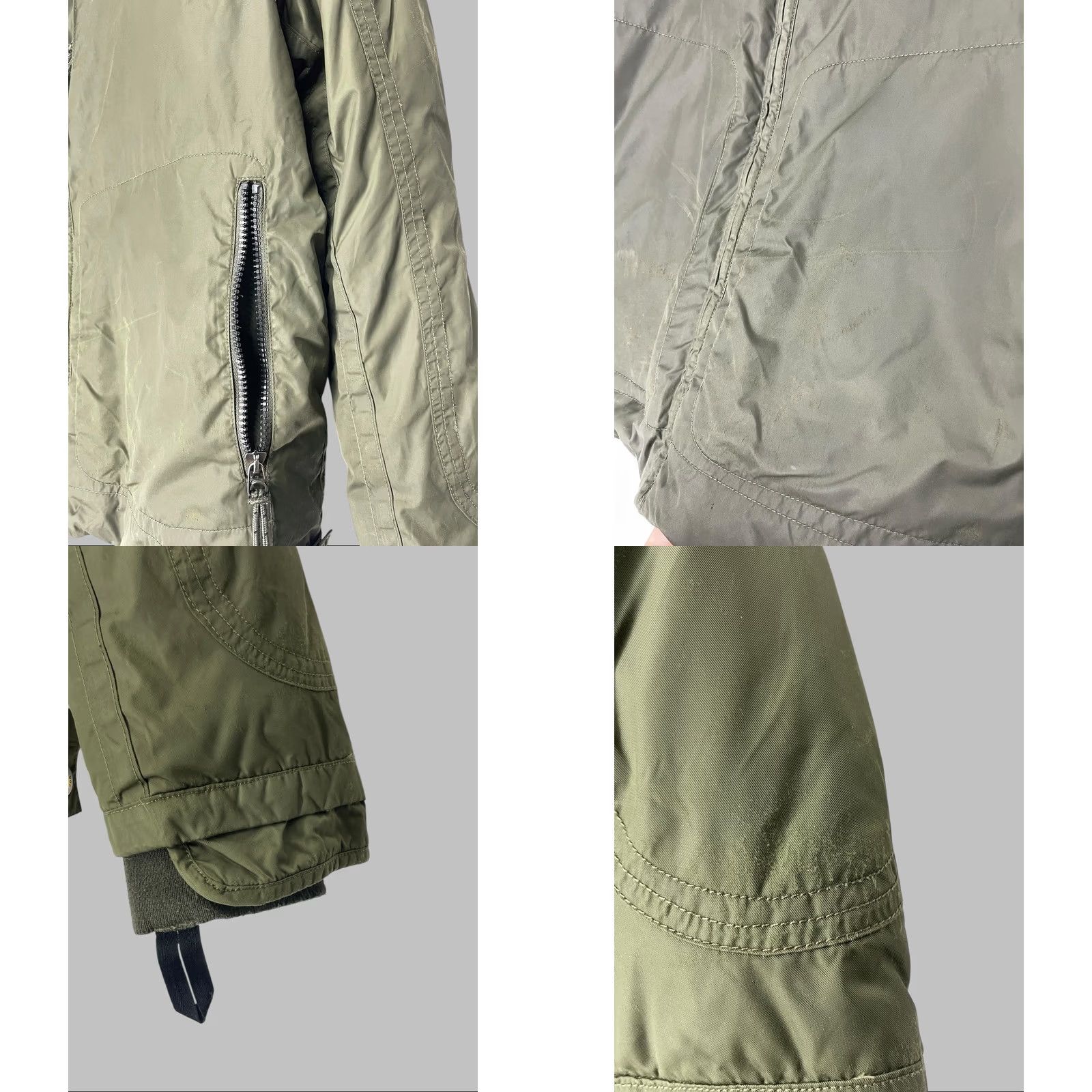 Vintage Jet Set Vintage Ski Jacket Women 12 Olive Nylon Down Zipper Glitter Button Military Jacket 65 cm 61 cm Sleeve Size XL / US 12-14 / IT 48-50 - 8 Thumbnail