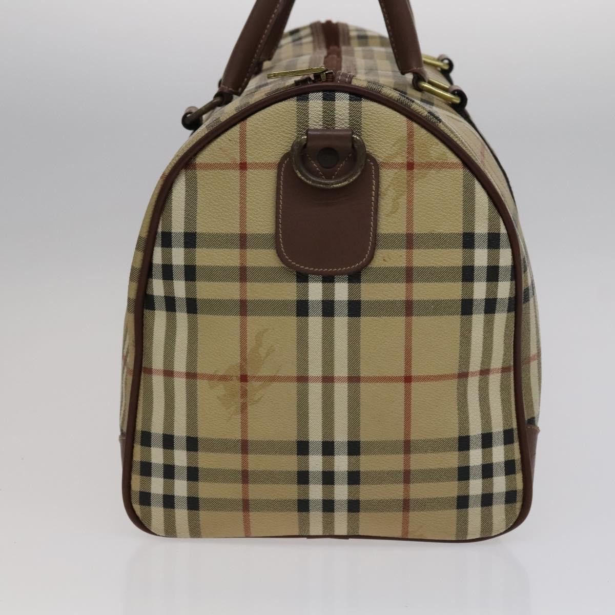 Burberry Burberry Nova Check Boston Bag Pvc Leather Beige Size ONE SIZE - 4 Thumbnail