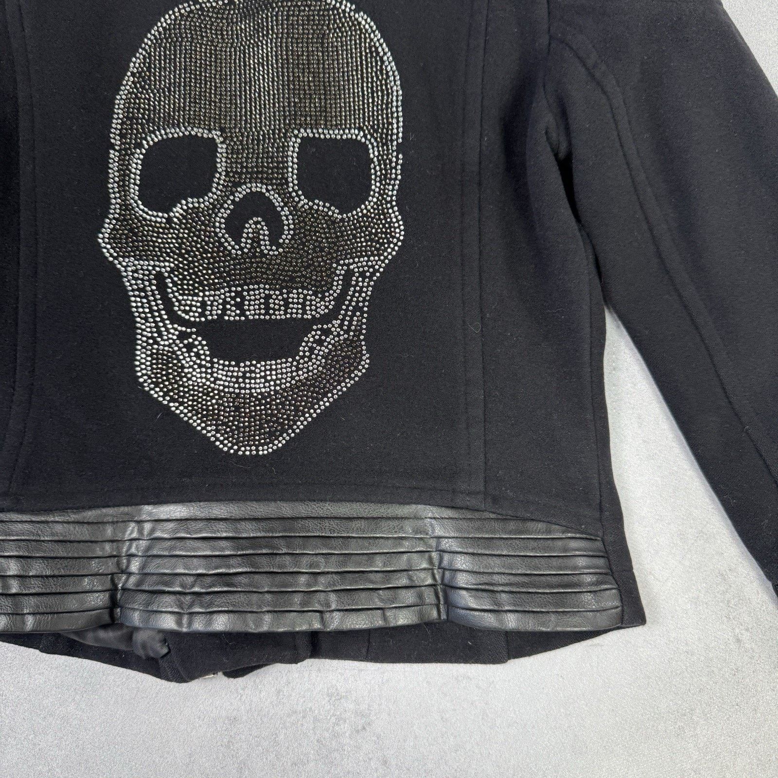 Philipp Plein Philipp Plein Women Biker Wool Coat Leather Jacket Skull Size S / US 4 / IT 40 - 16 Thumbnail