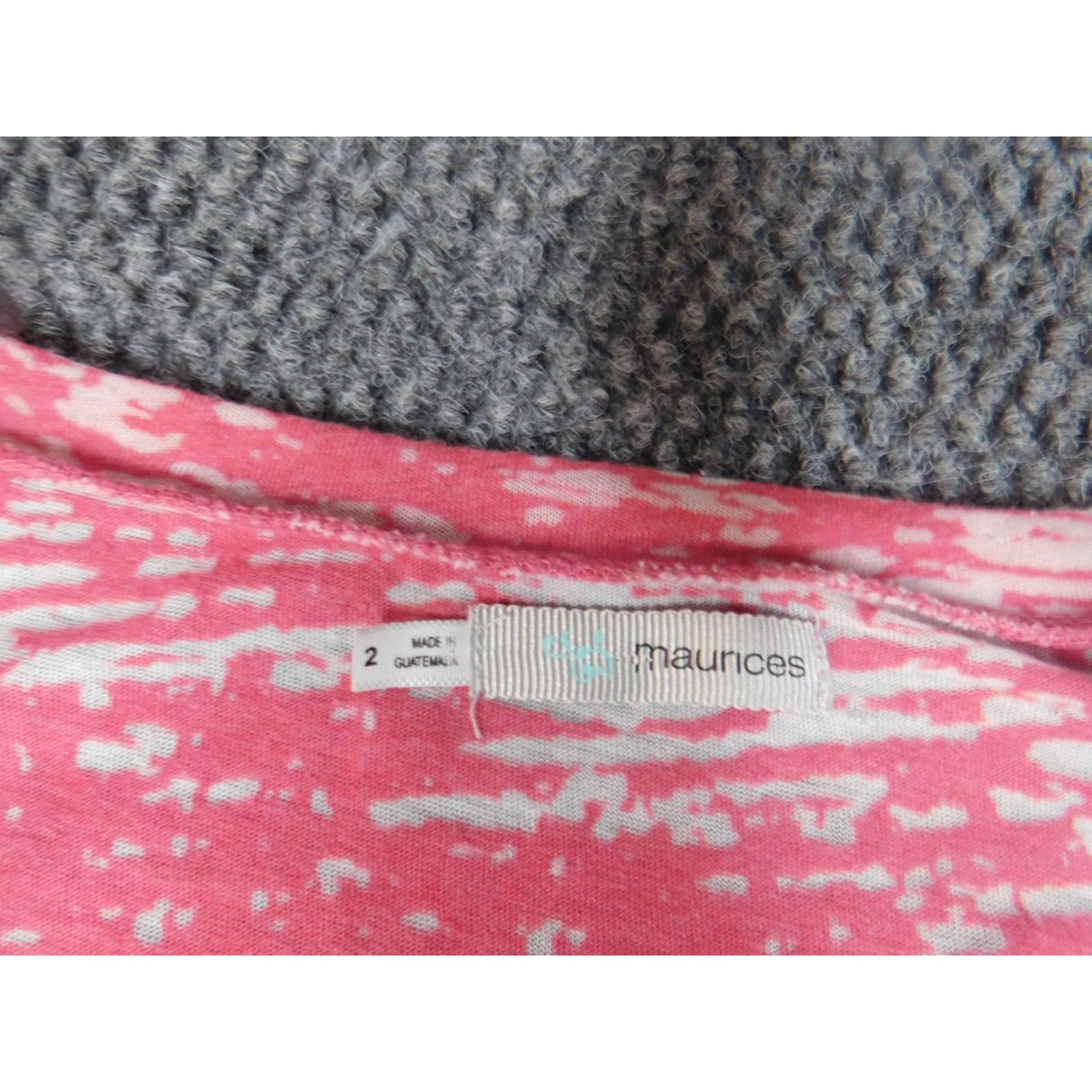 Vintage Maurices Blouse Shirt Womens 2 Pink Round Neck Short Sleeve Lace Button Casual Stretch Cotton Polyester Vintage No Size XS / US 0-2 / IT 36-38 - 4 Thumbnail